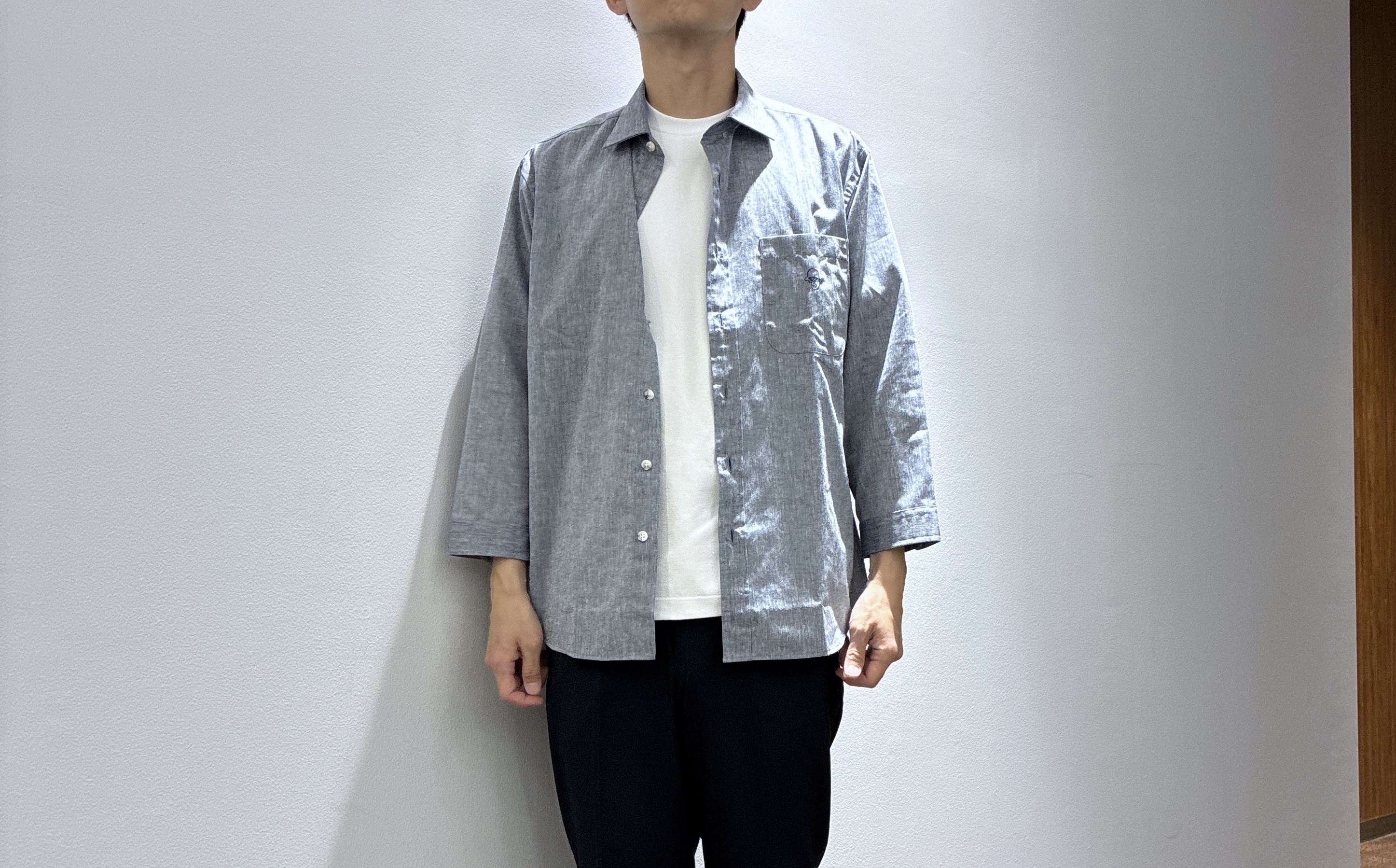 わいずみさんの「TAKEO KIKUCHI｜【接触冷感】ハイブリッド リネン 七分袖シャツ」を使ったコーディネート