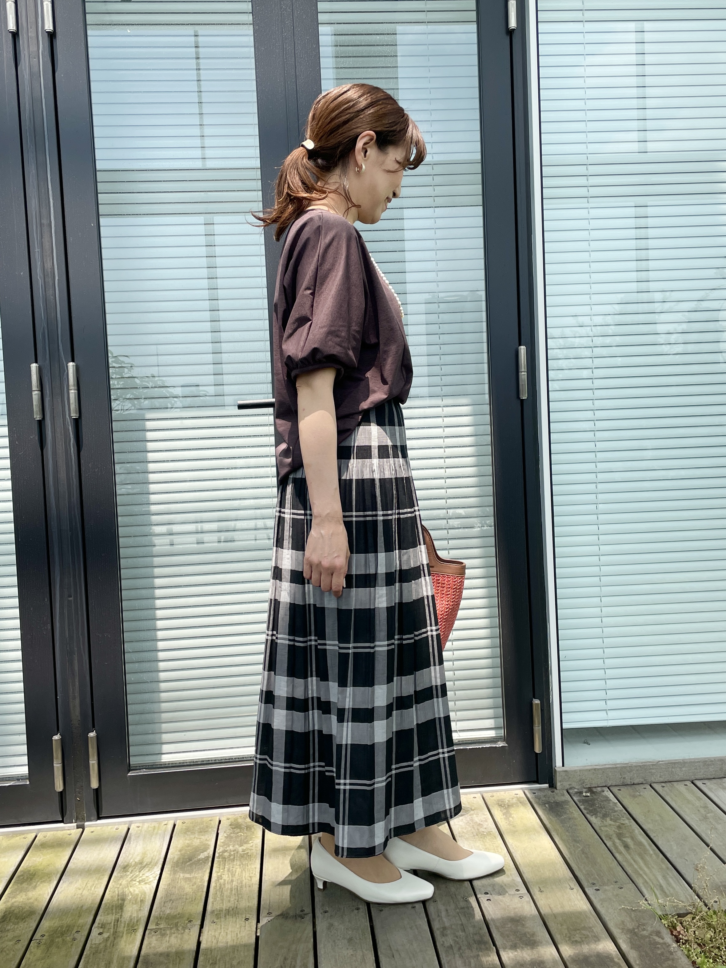 ayaさんの「Reflect｜【UVカット／接触冷感／吸水速乾】ギャザースリーブカットソー」を使ったコーディネート