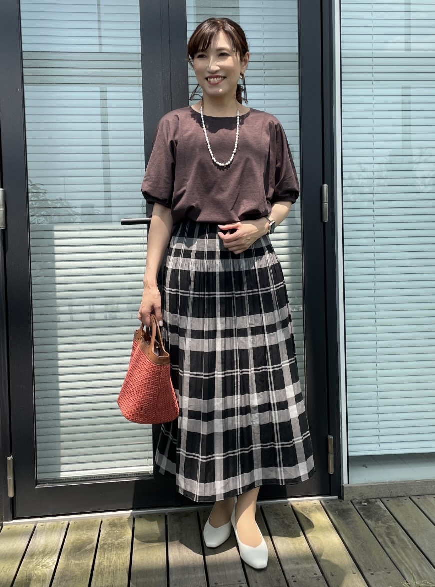 ayaさんの「Reflect｜【UVカット／接触冷感／吸水速乾】ギャザースリーブカットソー」を使ったコーディネート