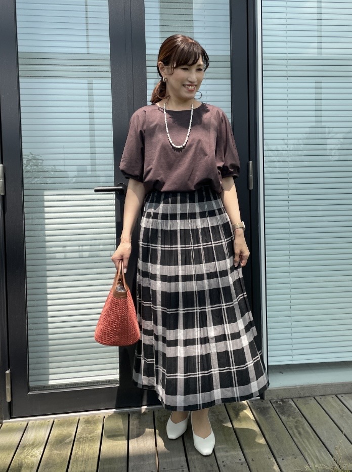 ayaさんの「Reflect｜【UVカット／接触冷感／吸水速乾】ギャザースリーブカットソー」を使ったコーディネート