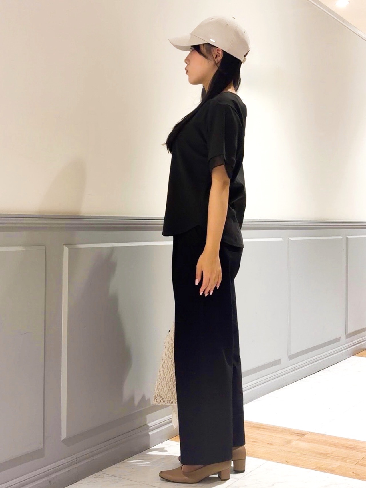 chihaさんの「grove｜【二の腕カバー/UVカット・ひんやり】袖口シアースクエアネックTシャツ」を使ったコーディネート