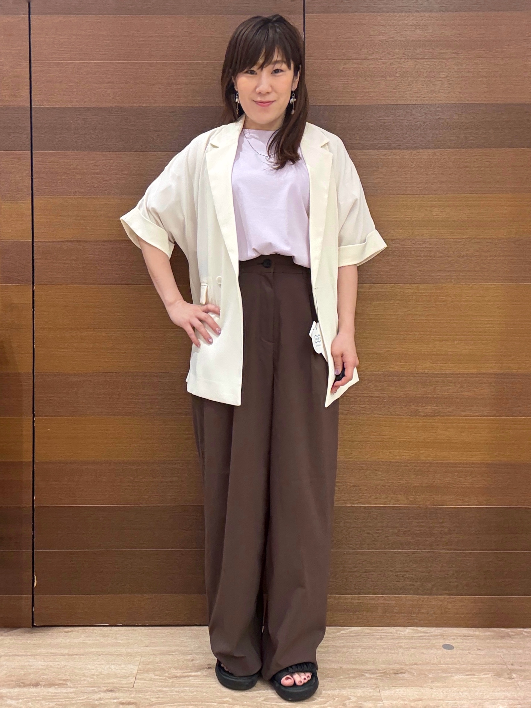 maichiさんの「OPAQUE.CLIP｜【接触冷感】タックスリーブカットソー《洗濯機OK》」を使ったコーディネート