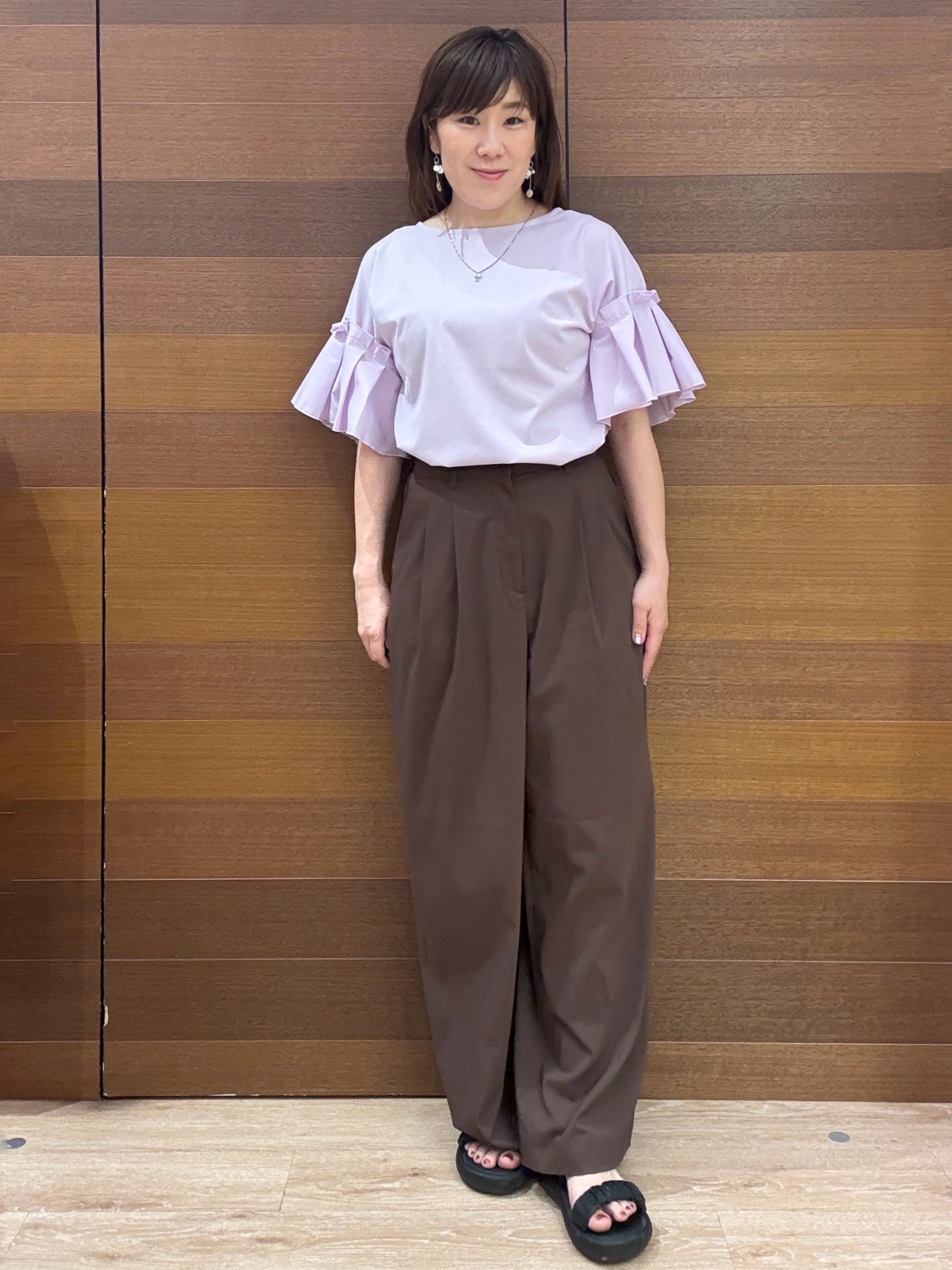 maichiさんの「OPAQUE.CLIP｜【接触冷感】タックスリーブカットソー《洗濯機OK》」を使ったコーディネート