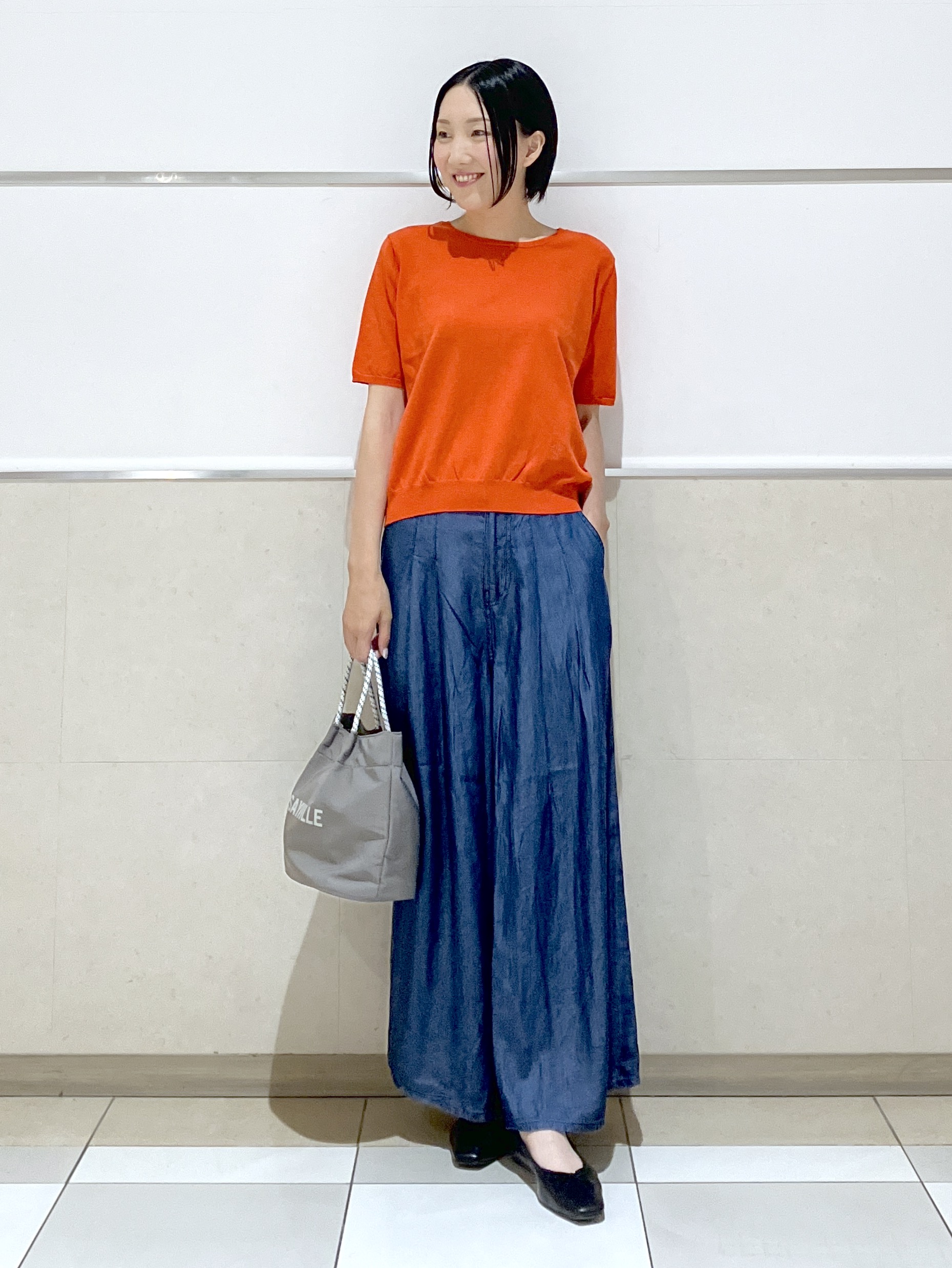 eriko さんの「Dessin｜【9色展開/接触冷感/UVカット】ドライタッチサマーニットT」を使ったコーディネート