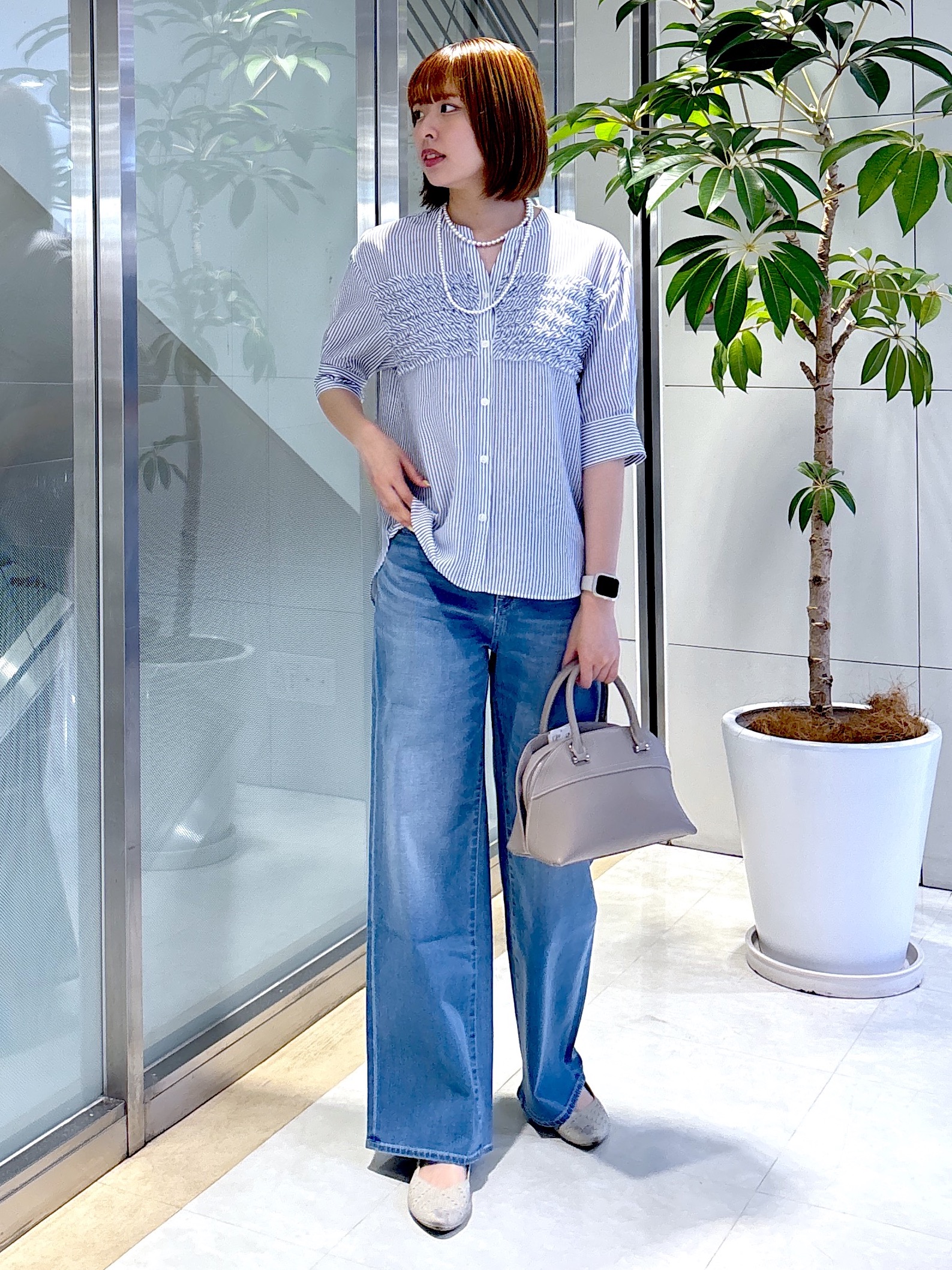 yukaさんの「UNTITLED｜【接触冷感/通気性/洗える】フロントフリルブラウス」を使ったコーディネート