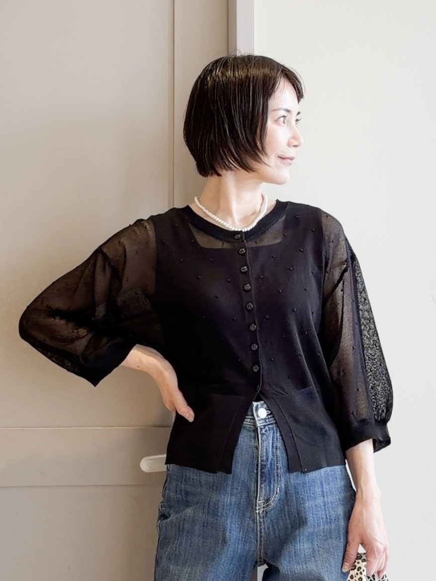 yamakoさんの「grove｜シアードットカーディガン」を使ったコーディネート