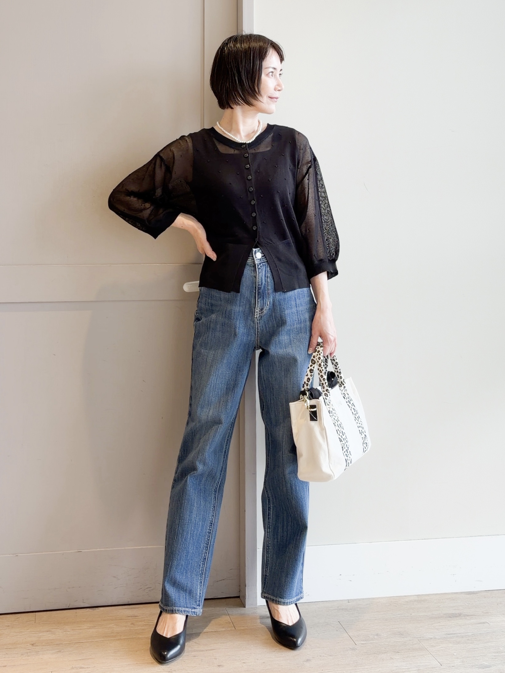 yamakoさんの「grove｜シアードットカーディガン」を使ったコーディネート