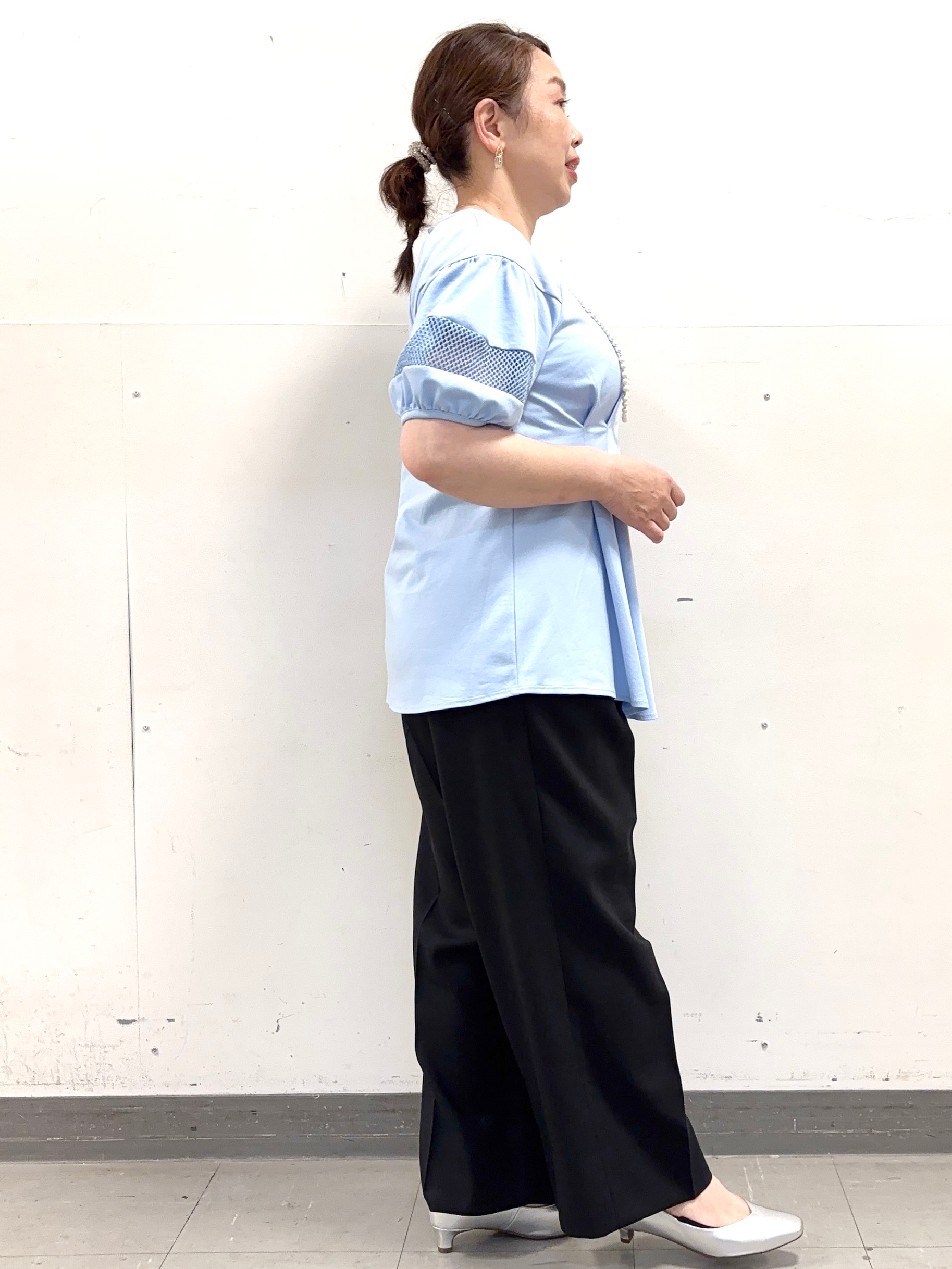 keiさんの「Reflect｜メッシュ切り替えスリーブトップス」を使ったコーディネート