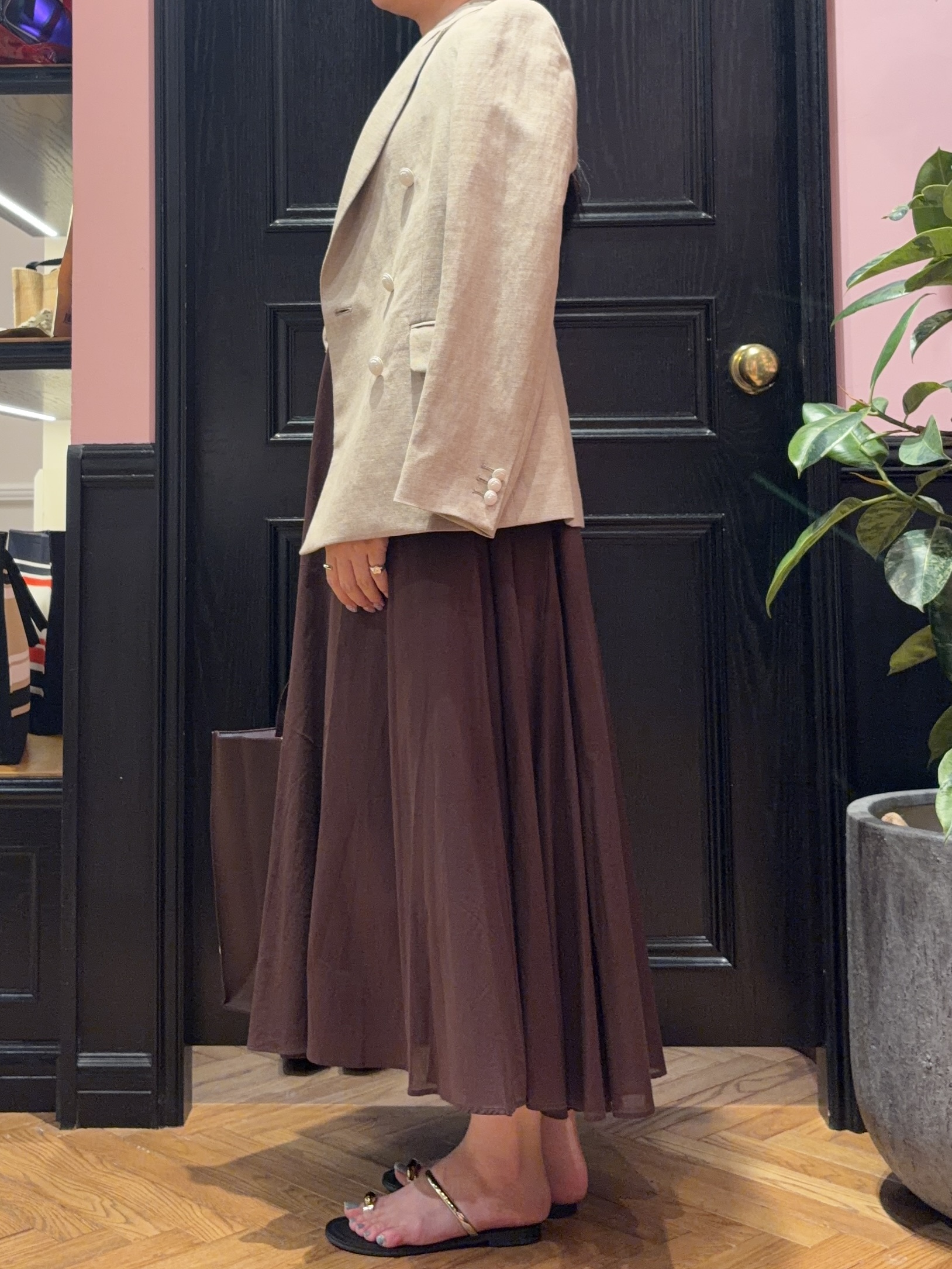 SAKAIさんの「DRESSTERIOR｜【きれいめ/ウォッシャブル】コットンローンフレンチスリーブワンピ」を使ったコーディネート