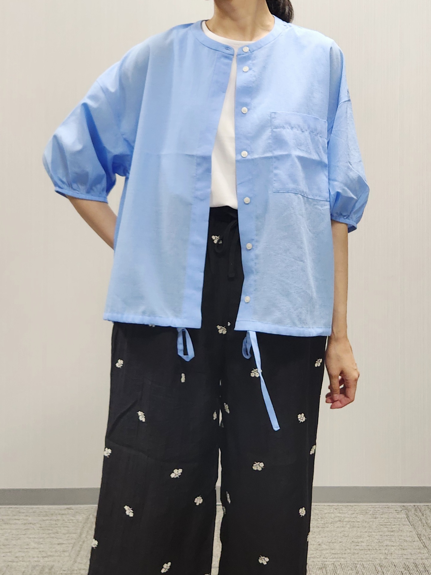 naraさんの「Dessin｜【高通気/セットアップ可】ハーフスリーブドロストシャツブラウス」を使ったコーディネート