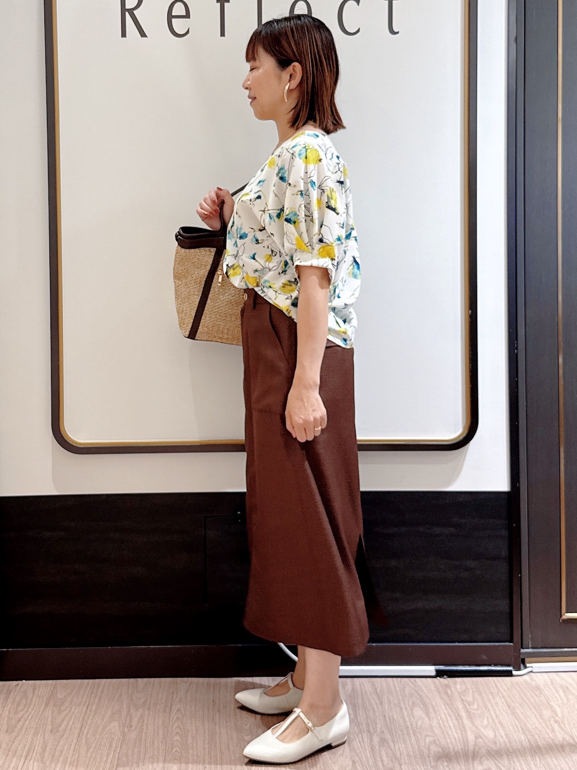 nekoさんの「Reflect｜【セットアップ可】ボタニカル調プリントブラウス」を使ったコーディネート