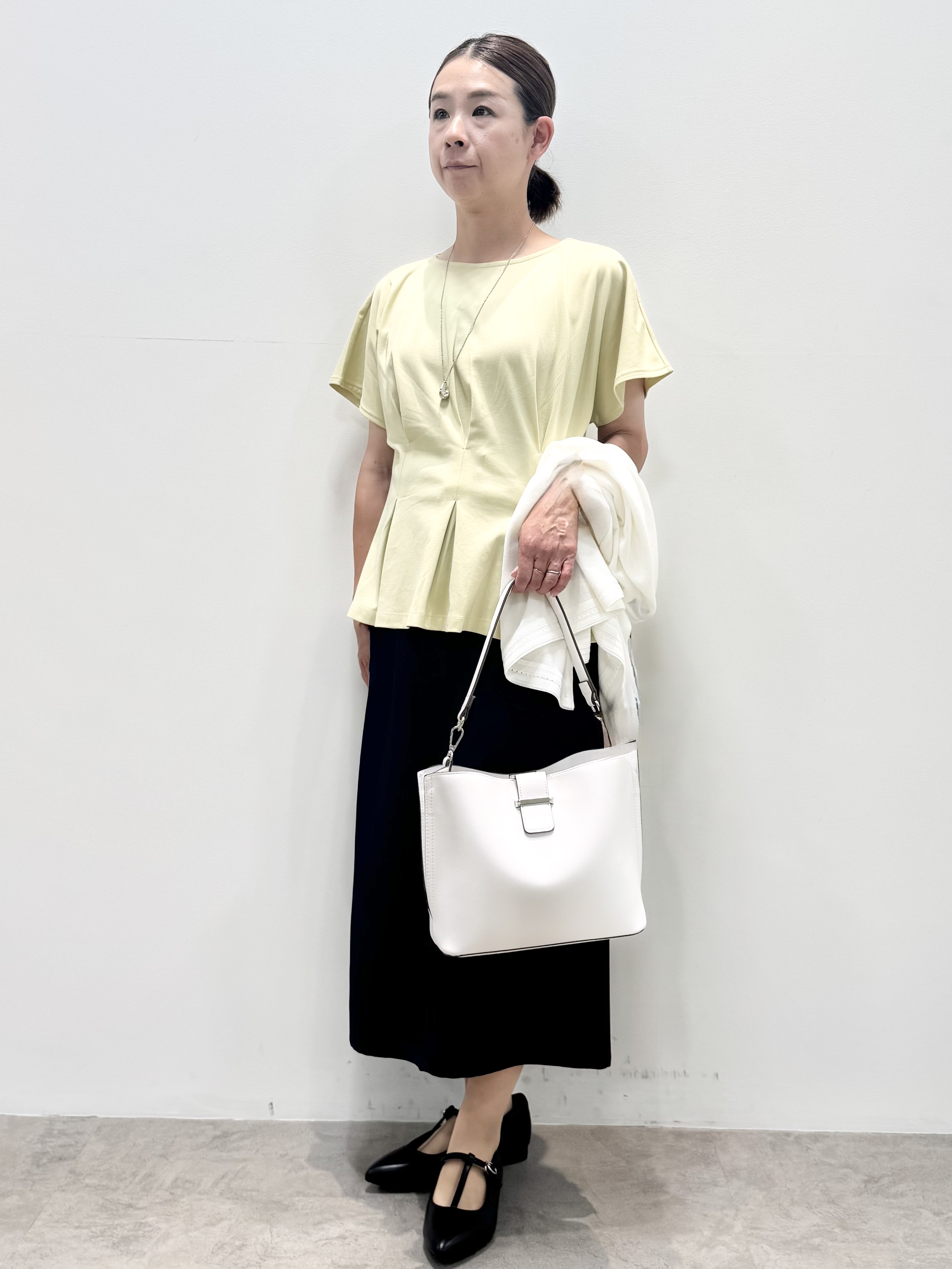 koyaさんの「Reflect｜【UVカット／接触冷感／吸水速乾】タックデザインフレアトップス」を使ったコーディネート