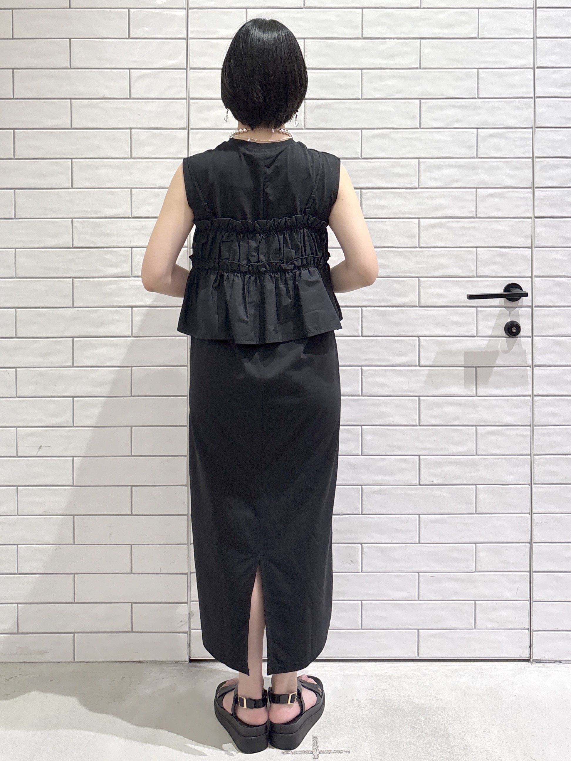 ayumiさんの「OPAQUE.CLIP｜ビスチェ付きワンピース【ツインセット／洗濯機OK】」を使ったコーディネート
