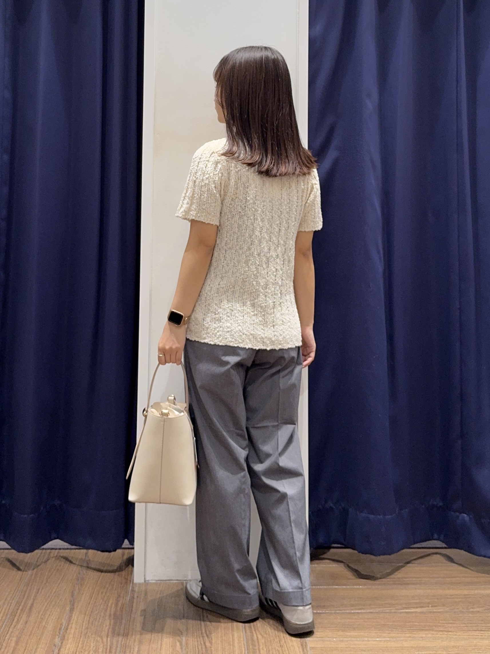 cherryさんの「THE SHOP TK｜襟付きスラブサマーニット」を使ったコーディネート
