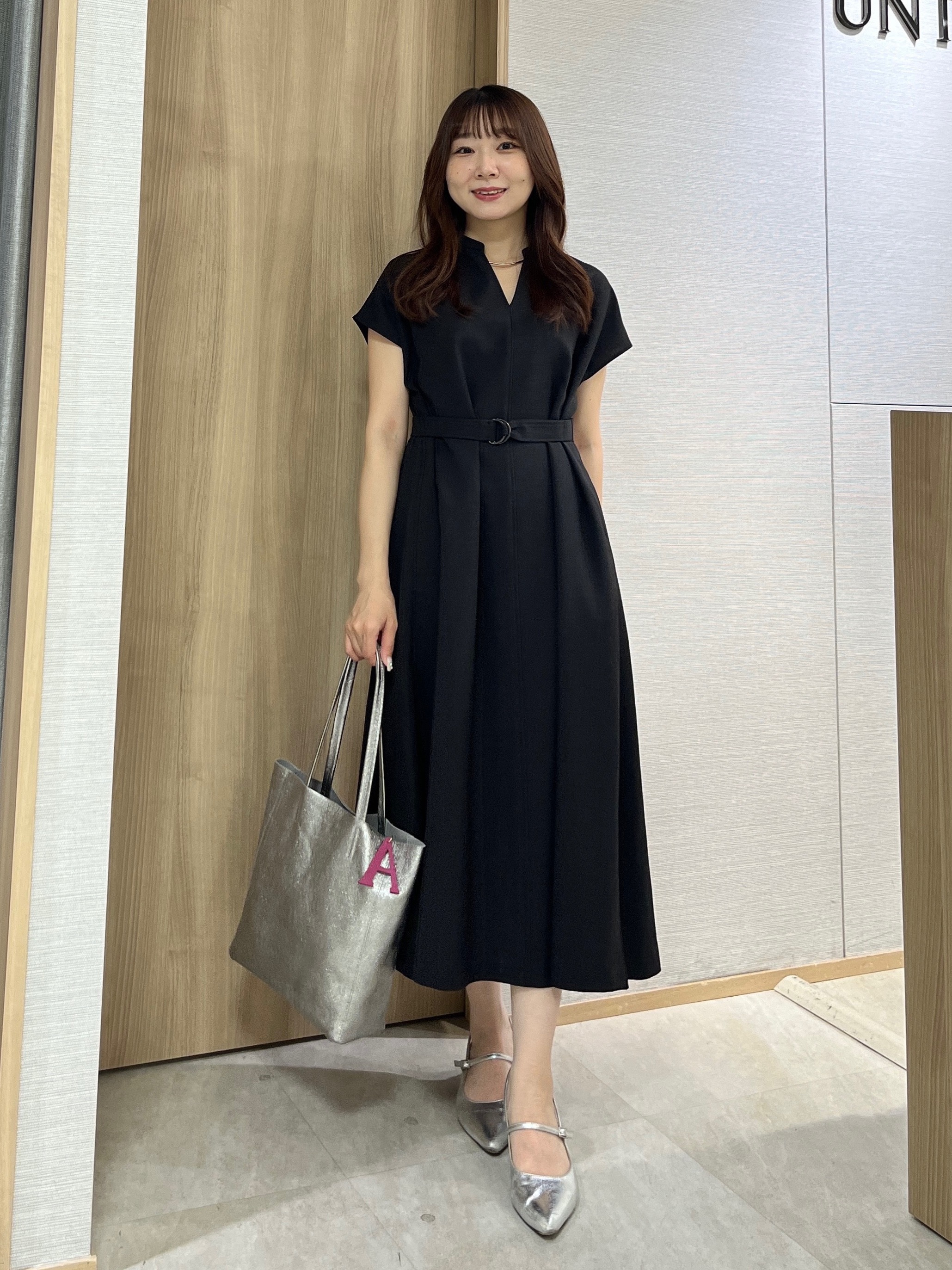 KAHOさんの「UNTITLED｜【UV/接触冷感/遮熱/通気性】スラブバンドカラーワンピース」を使ったコーディネート
