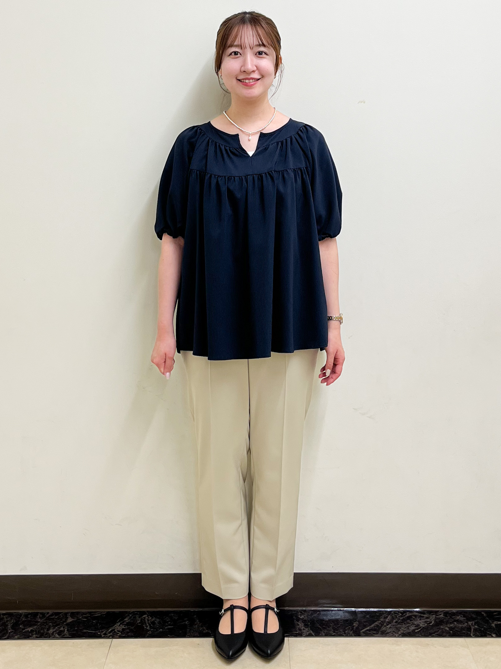 mikikoさんの「Reflect｜ギャザーデザインブラウス」を使ったコーディネート