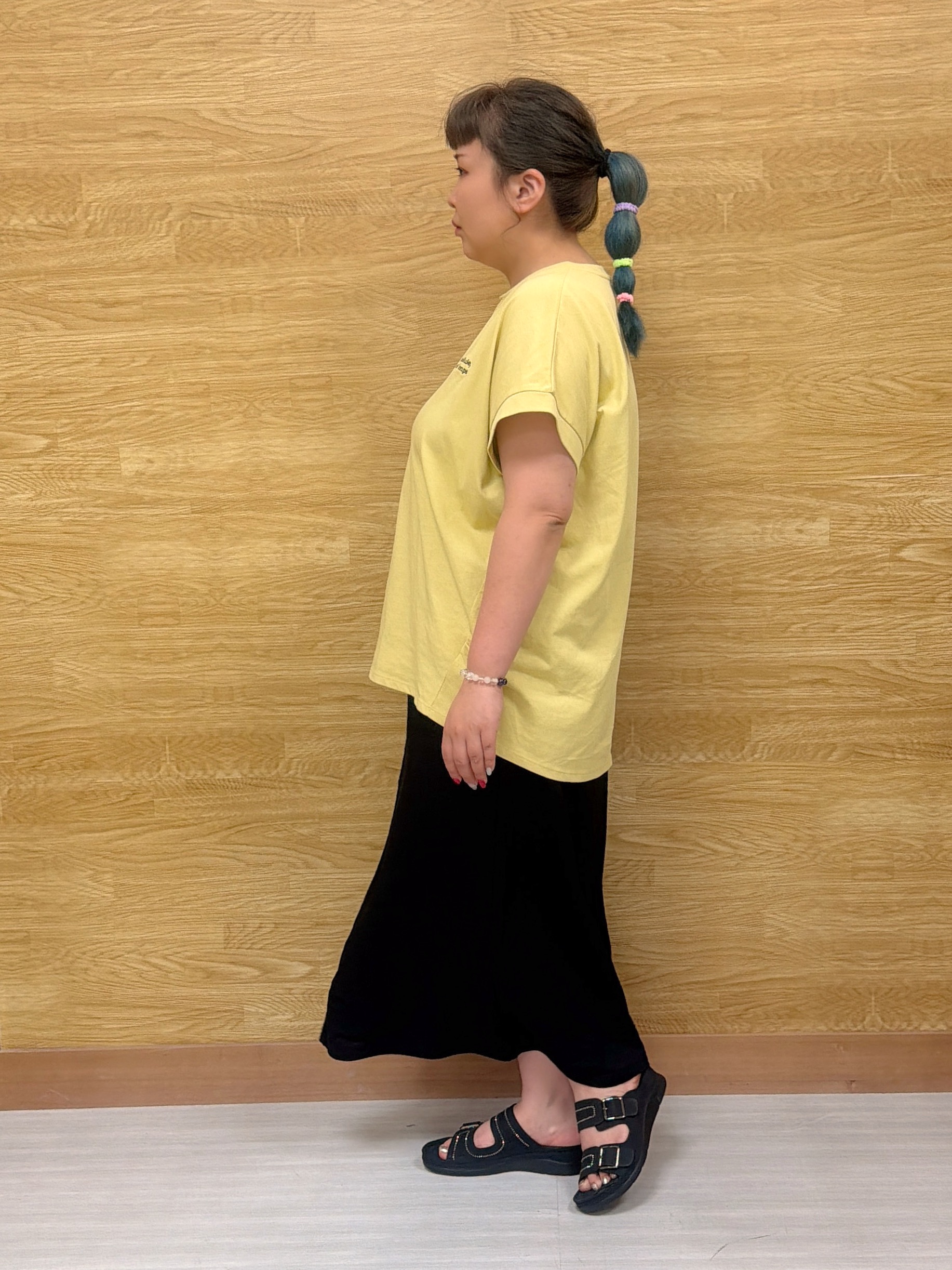 ぁむさんの「SHOO･LA･RUE｜【汗じみ防止/ひんやり/S-LL】インせず着られる 刺繍ロゴTシャツ」を使ったコーディネート