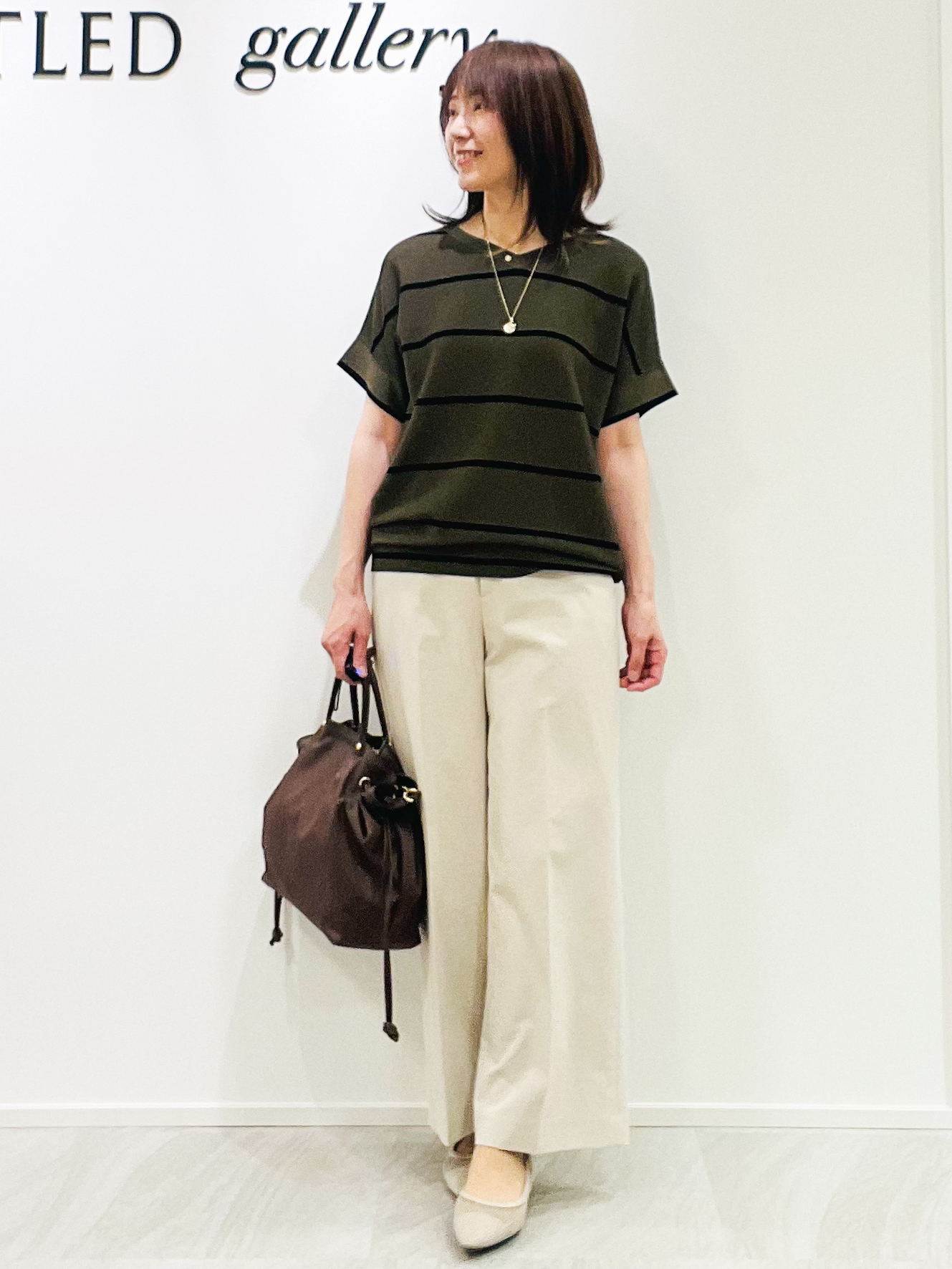 めいさんの「UNTITLED｜【11色展開/体型カバー】前後2WAYフレンチスリーブニット」を使ったコーディネート