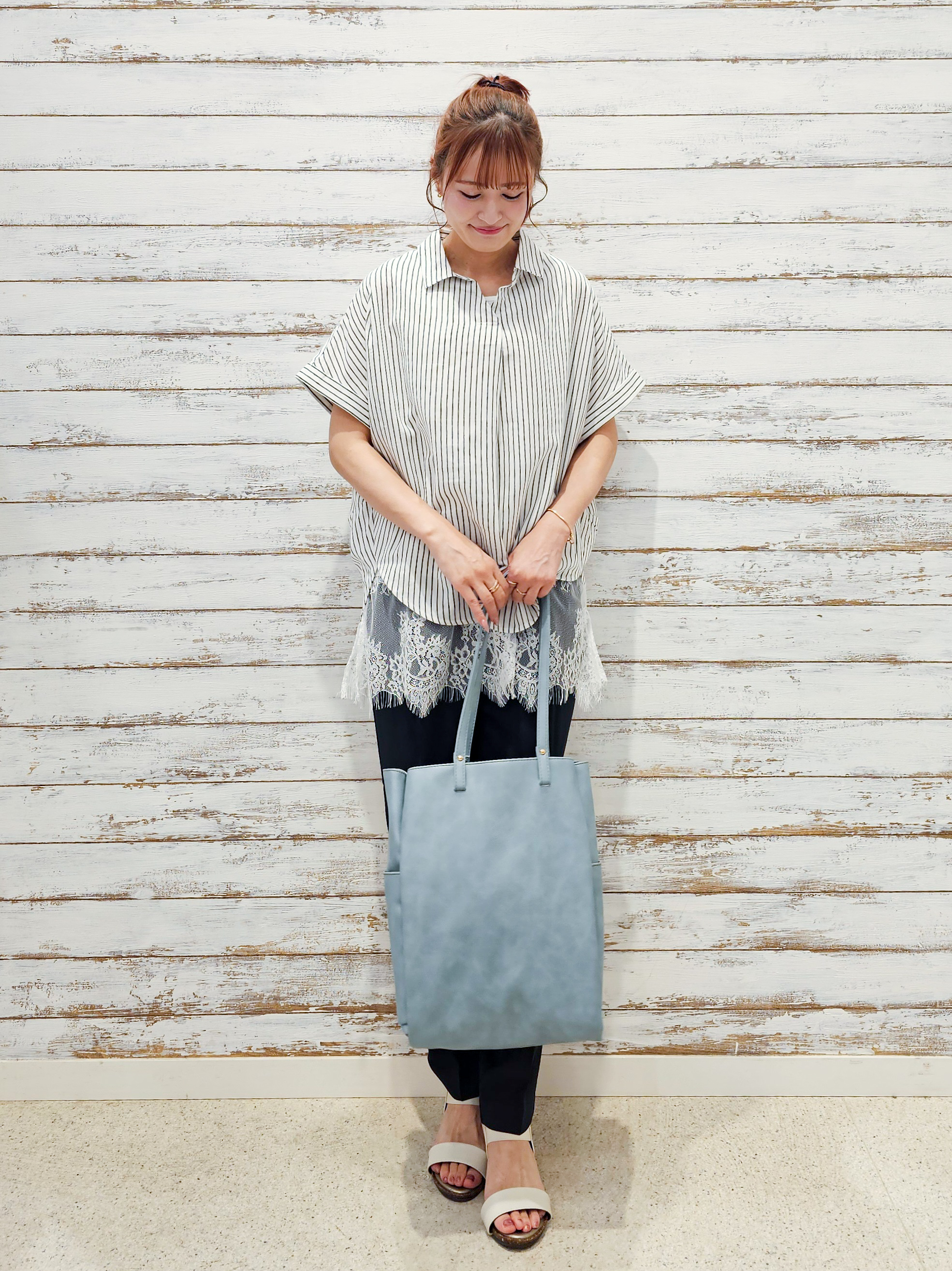 ゆゆさんの「SHOO･LA･RUE｜【ひんやり/UV】インせず着られる フレンチリネンスキッパーシャツ」を使ったコーディネート