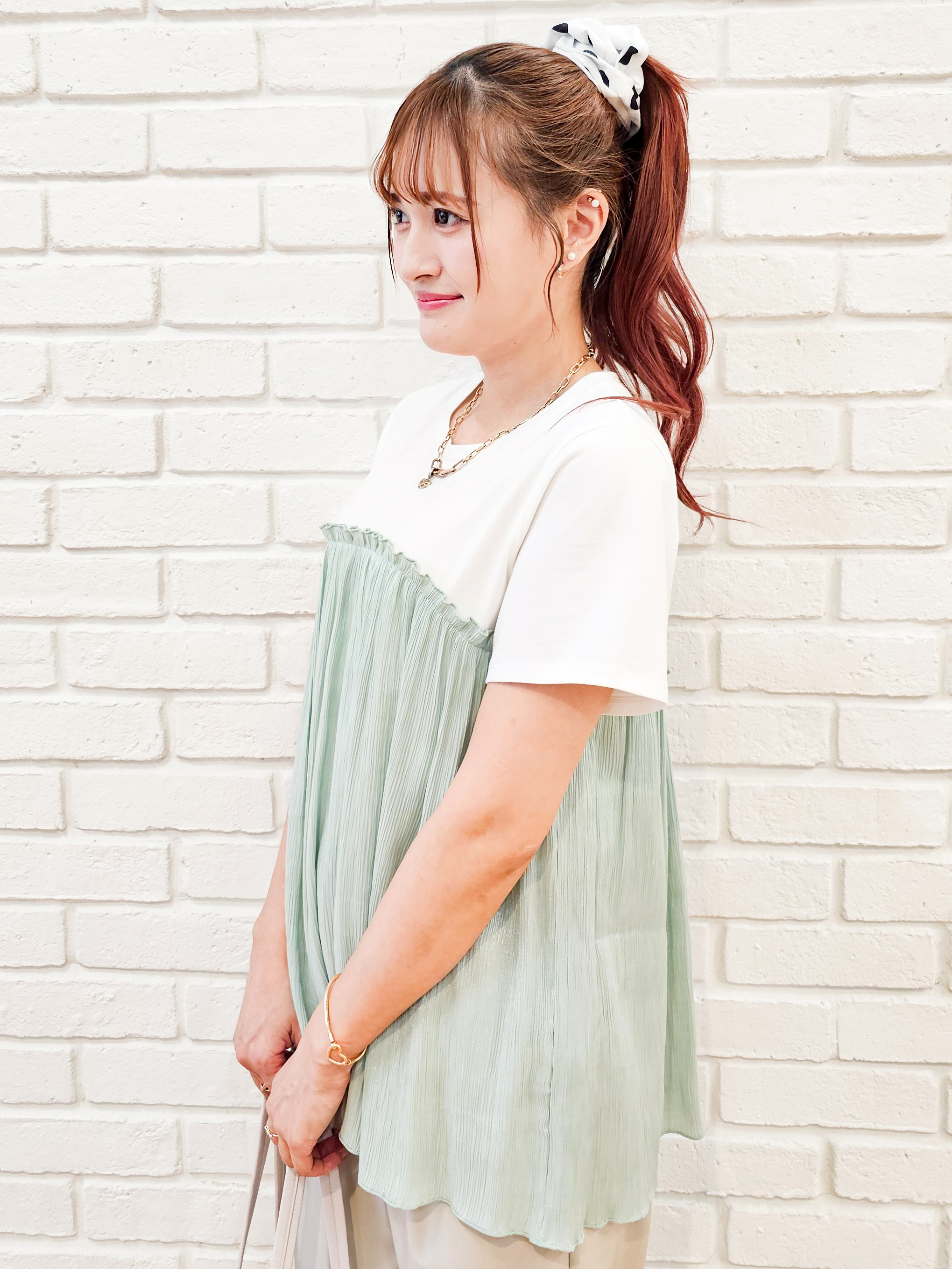 ゆゆさんの「SHOO･LA･RUE｜【ひんやり/S-LL】1枚でインせず決まる きらきらビスチェ風Tシャツ」を使ったコーディネート