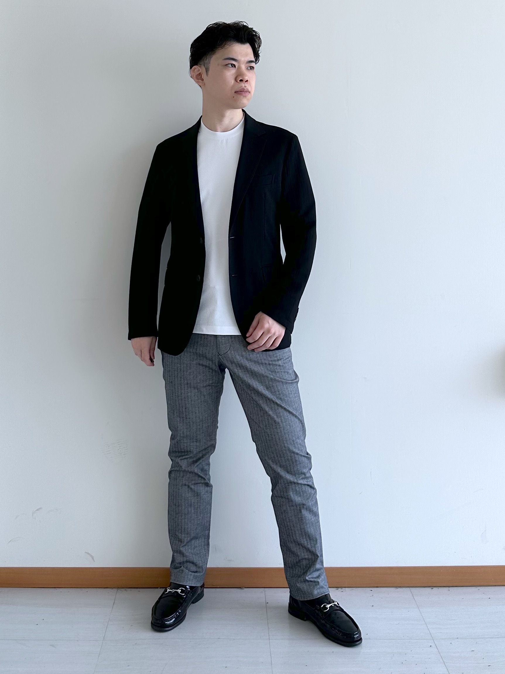 イッシーさんの「TAKEO KIKUCHI｜【Begin5月号掲載/通気性】トリコットサッカー ジャケット」を使ったコーディネート