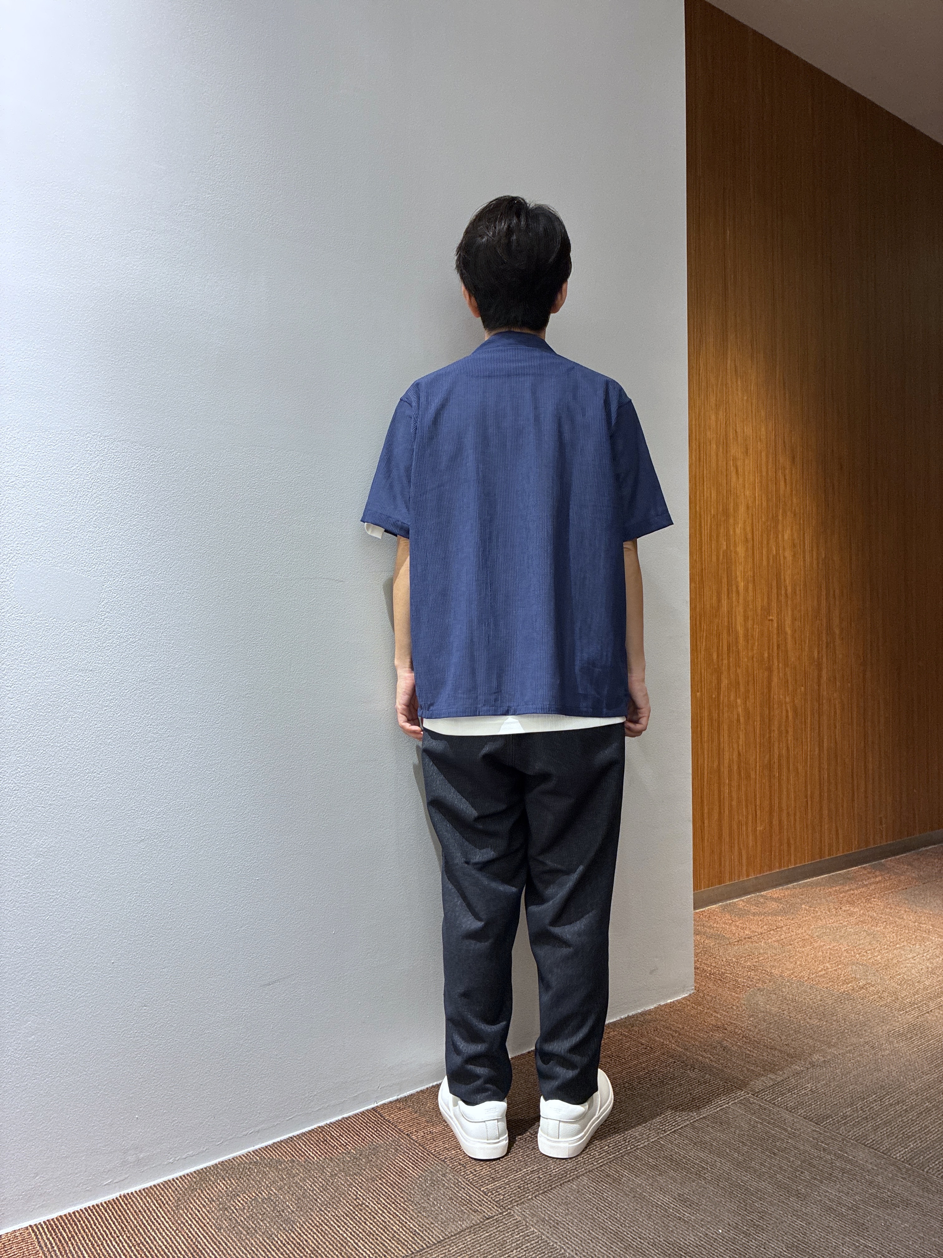 わいずみさんの「TAKEO KIKUCHI｜【通気性】トリコットサッカー オープンカラー シャツ」を使ったコーディネート