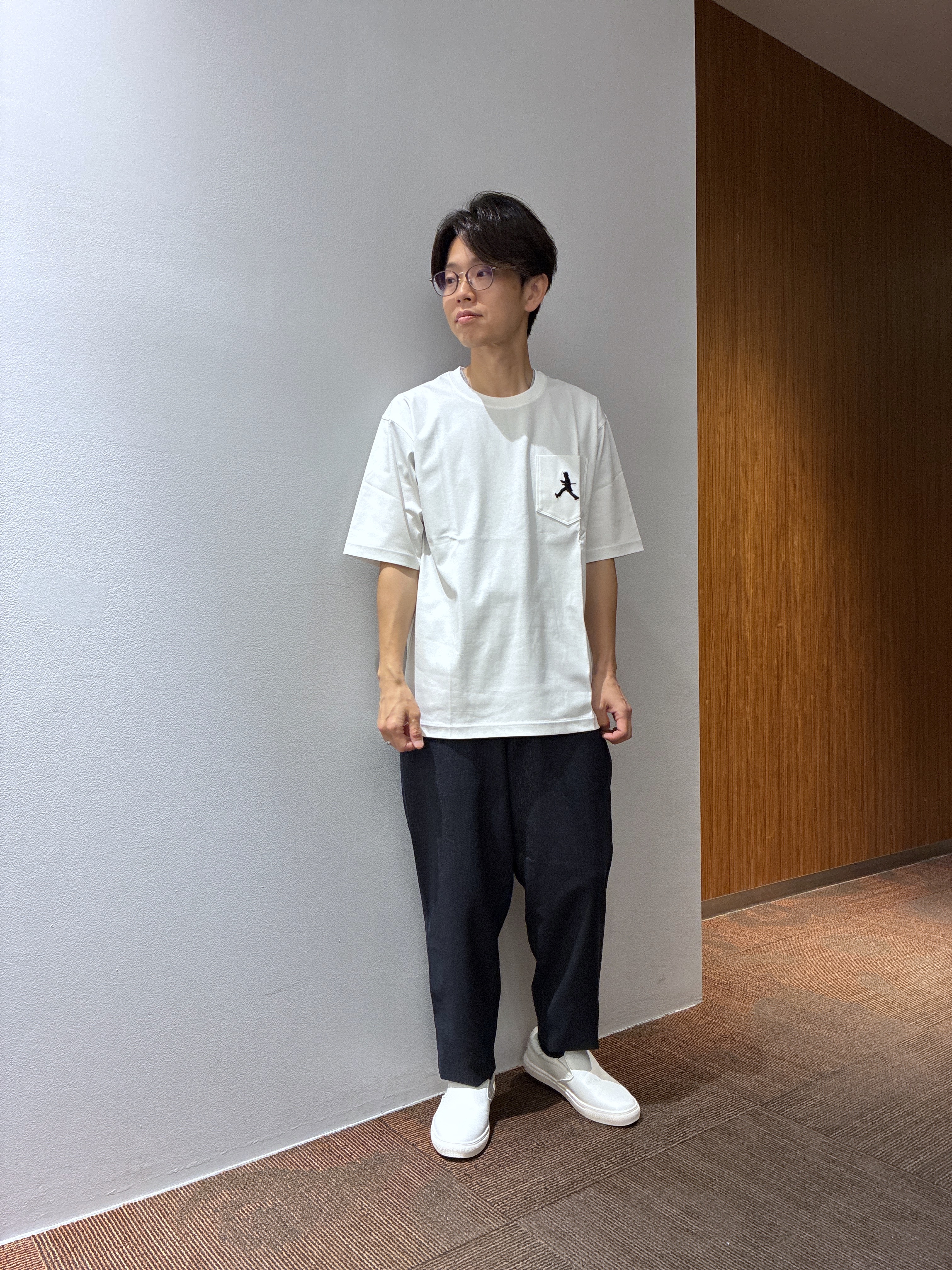 わいずみさんの「TAKEO KIKUCHI｜【通気性】トリコットサッカー オープンカラー シャツ」を使ったコーディネート