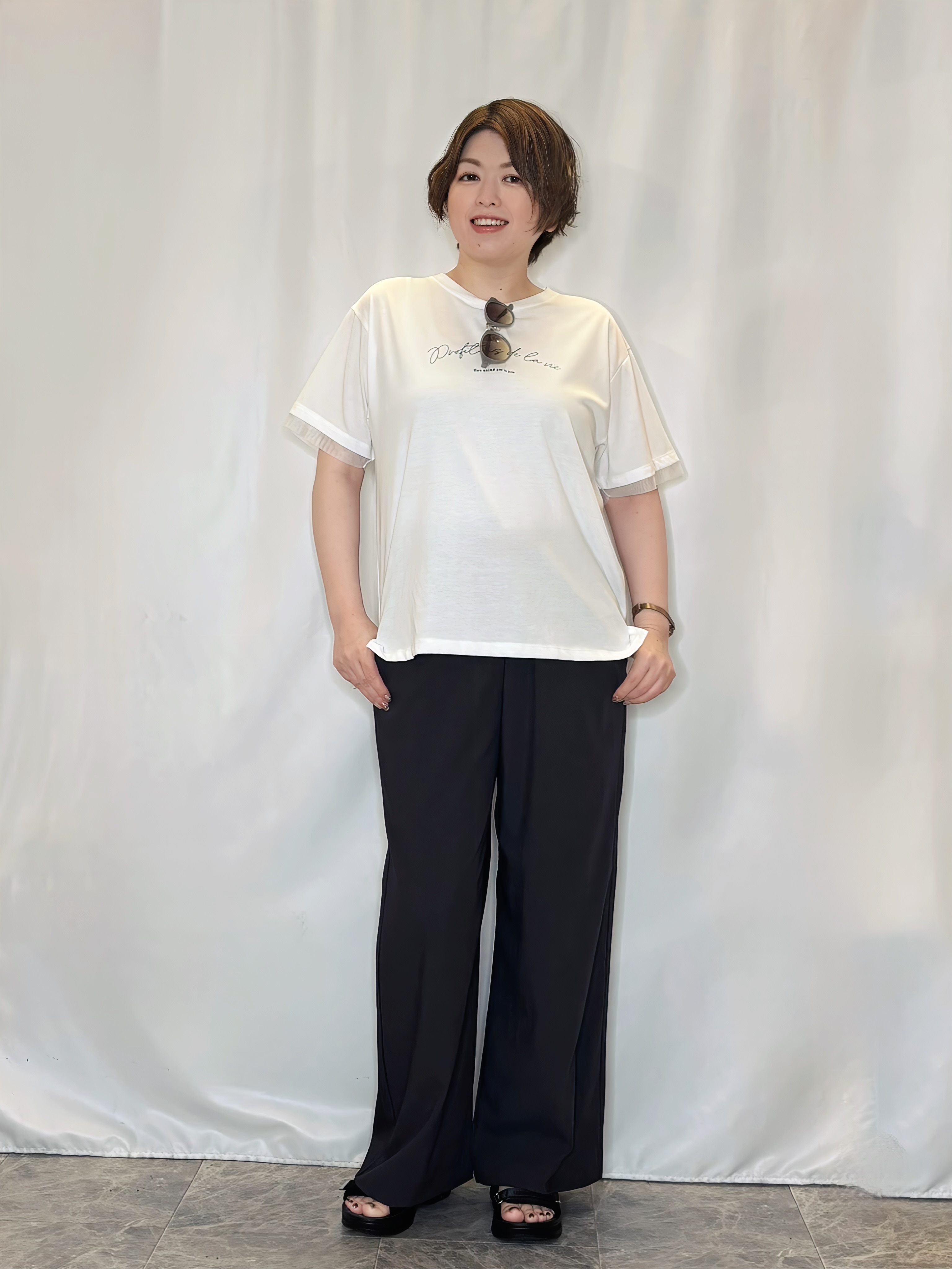 たみさんの「SHOO･LA･RUE｜【高レビュー/洗濯機可/セットアップ可】軽凛(かろりん) ひんやり半袖ジャケット」を使ったコーディネート