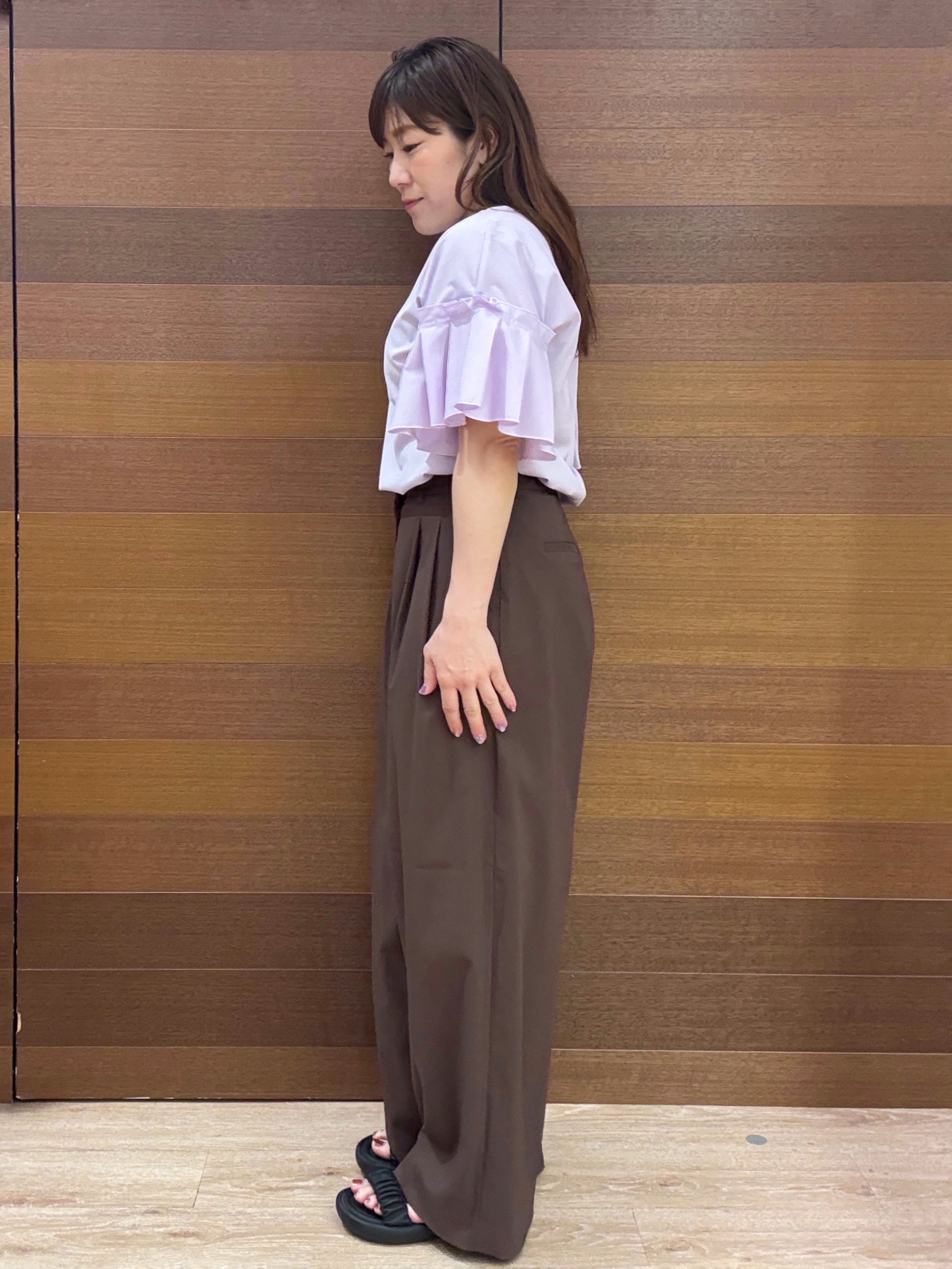 maichiさんの「OPAQUE.CLIP｜【接触冷感】タックスリーブカットソー《洗濯機OK》」を使ったコーディネート