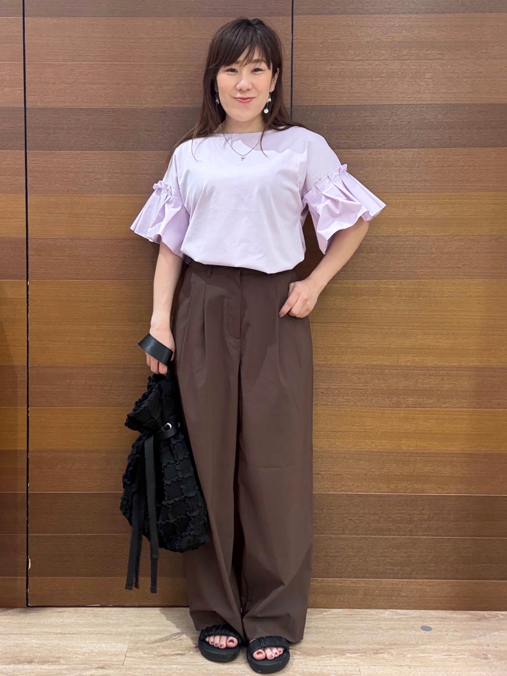 maichiさんの「OPAQUE.CLIP｜【接触冷感】タックスリーブカットソー《洗濯機OK》」を使ったコーディネート