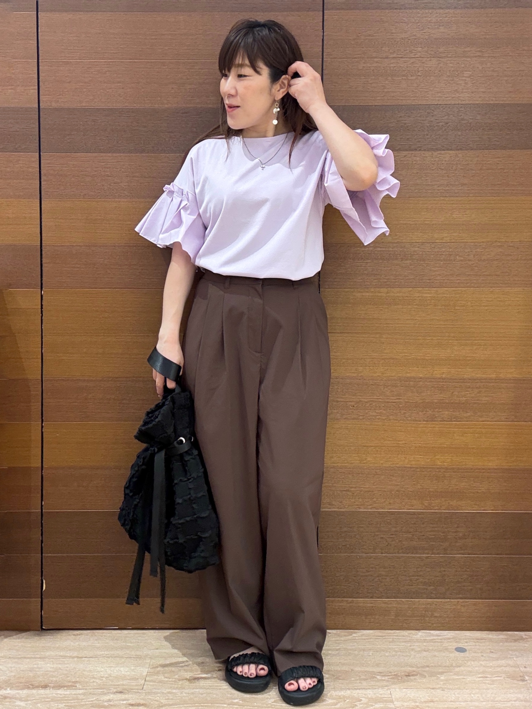 maichiさんの「OPAQUE.CLIP｜【接触冷感】タックスリーブカットソー《洗濯機OK》」を使ったコーディネート