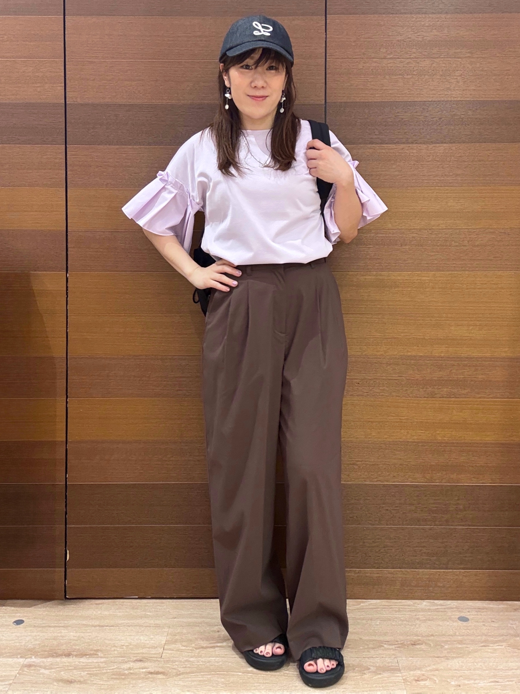 maichiさんの「OPAQUE.CLIP｜【接触冷感】タックスリーブカットソー《洗濯機OK》」を使ったコーディネート