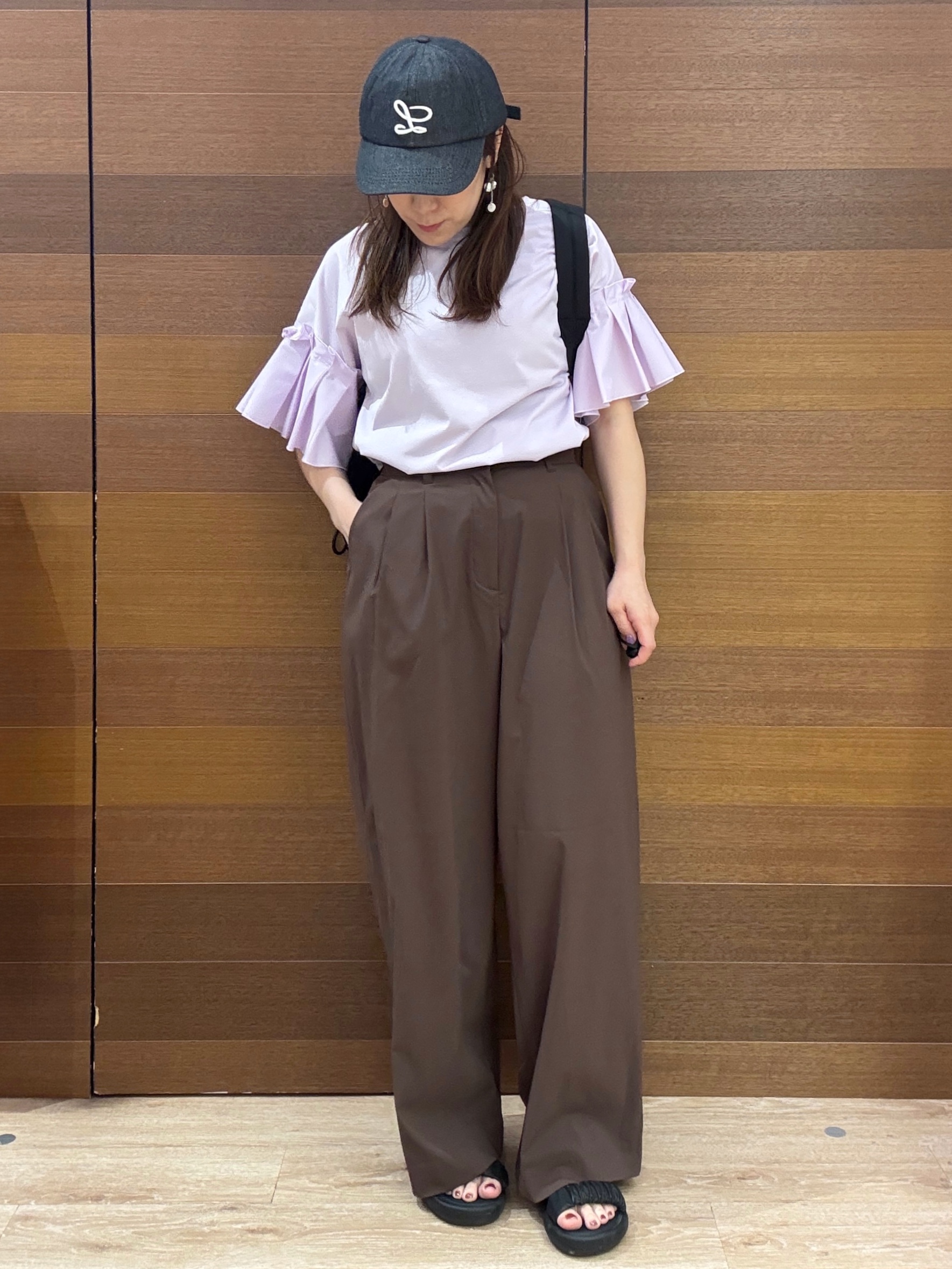maichiさんの「OPAQUE.CLIP｜【接触冷感】タックスリーブカットソー《洗濯機OK》」を使ったコーディネート