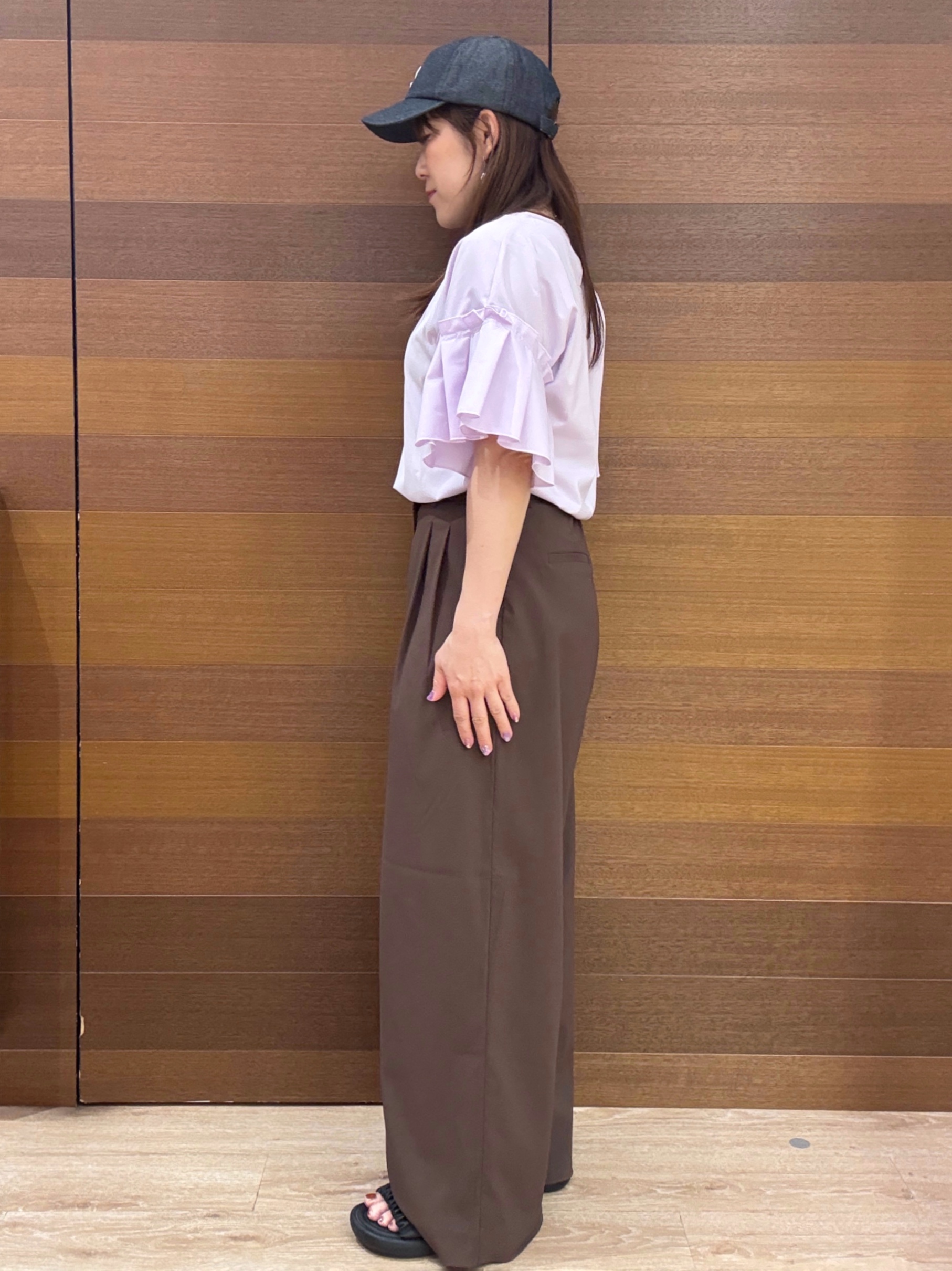 maichiさんの「OPAQUE.CLIP｜【接触冷感】タックスリーブカットソー《洗濯機OK》」を使ったコーディネート