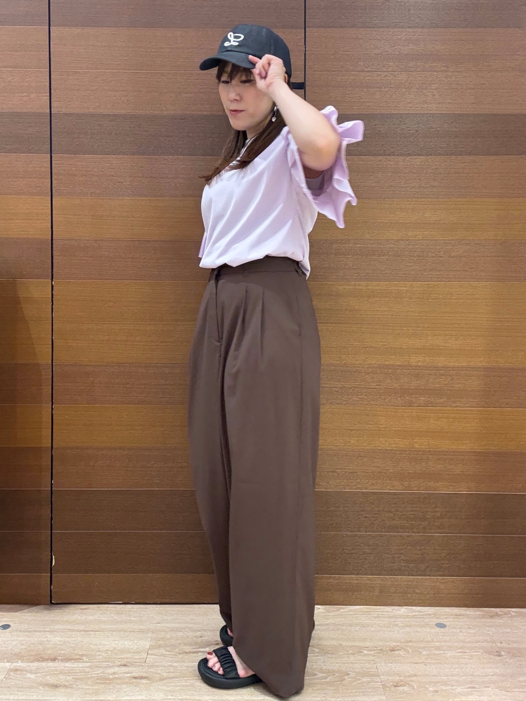 maichiさんの「OPAQUE.CLIP｜【接触冷感】タックスリーブカットソー《洗濯機OK》」を使ったコーディネート
