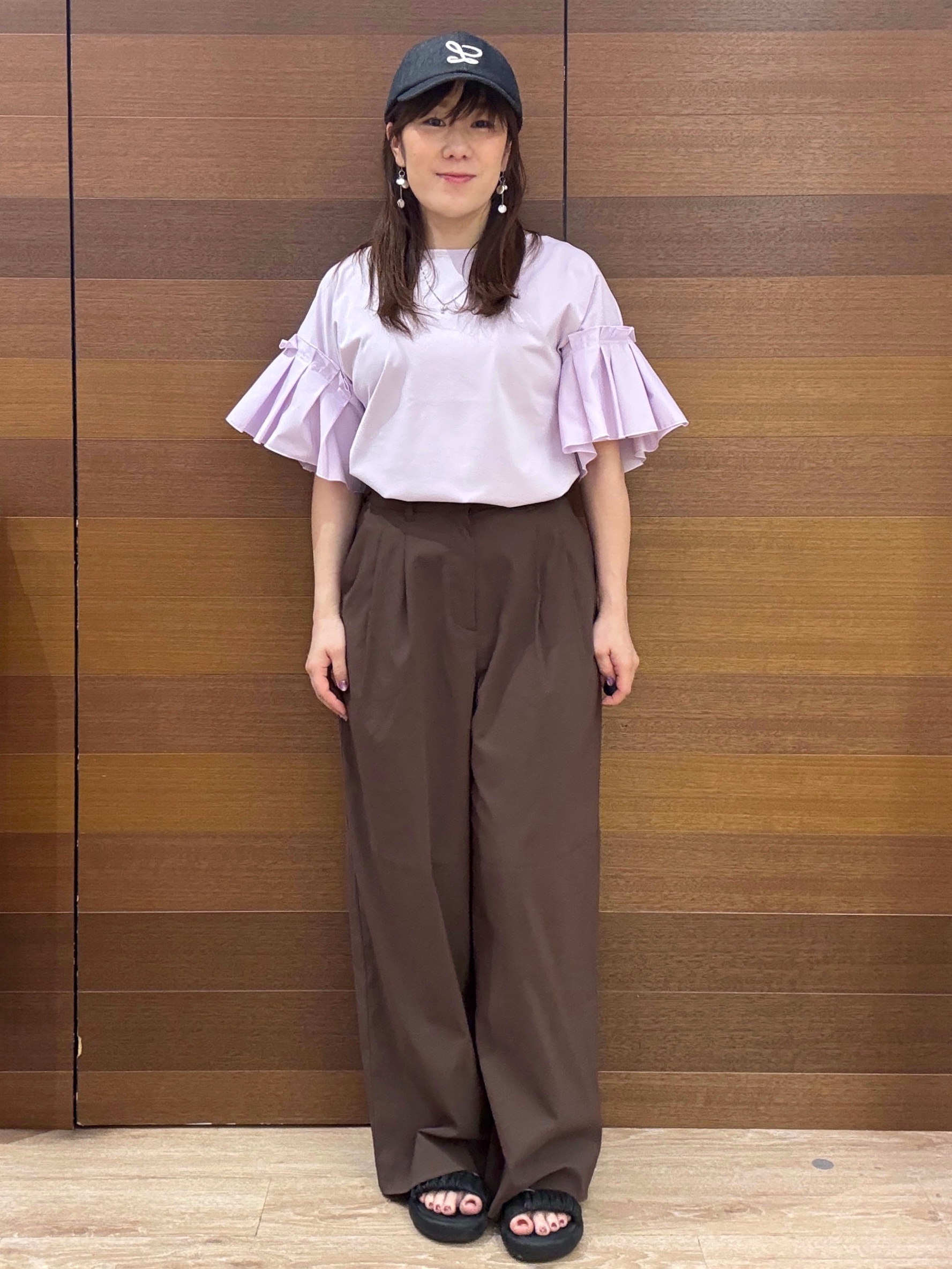 maichiさんの「OPAQUE.CLIP｜【接触冷感】タックスリーブカットソー《洗濯機OK》」を使ったコーディネート