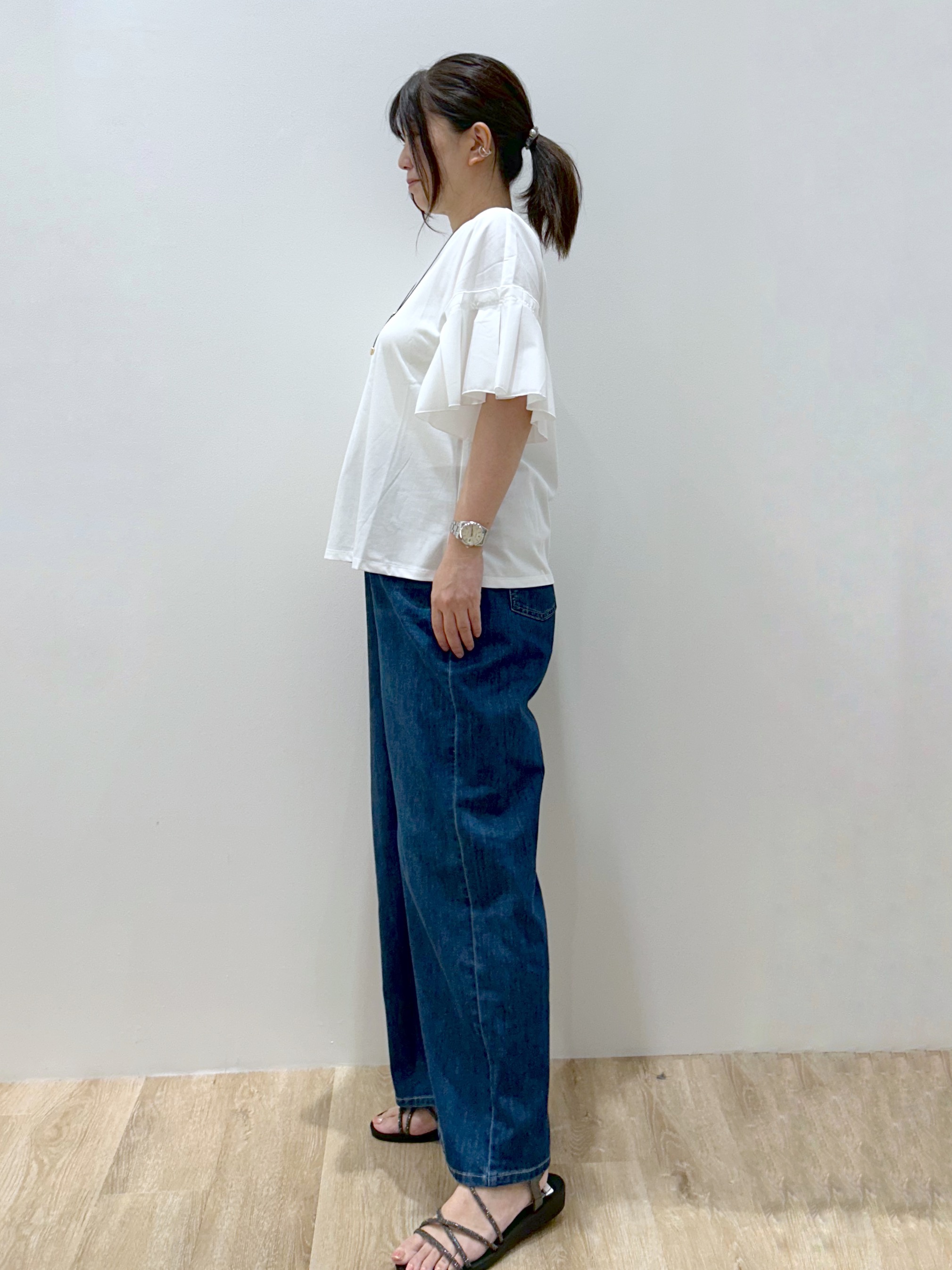 ひろみさんの「OPAQUE.CLIP｜【接触冷感】タックスリーブカットソー《洗濯機OK》」を使ったコーディネート