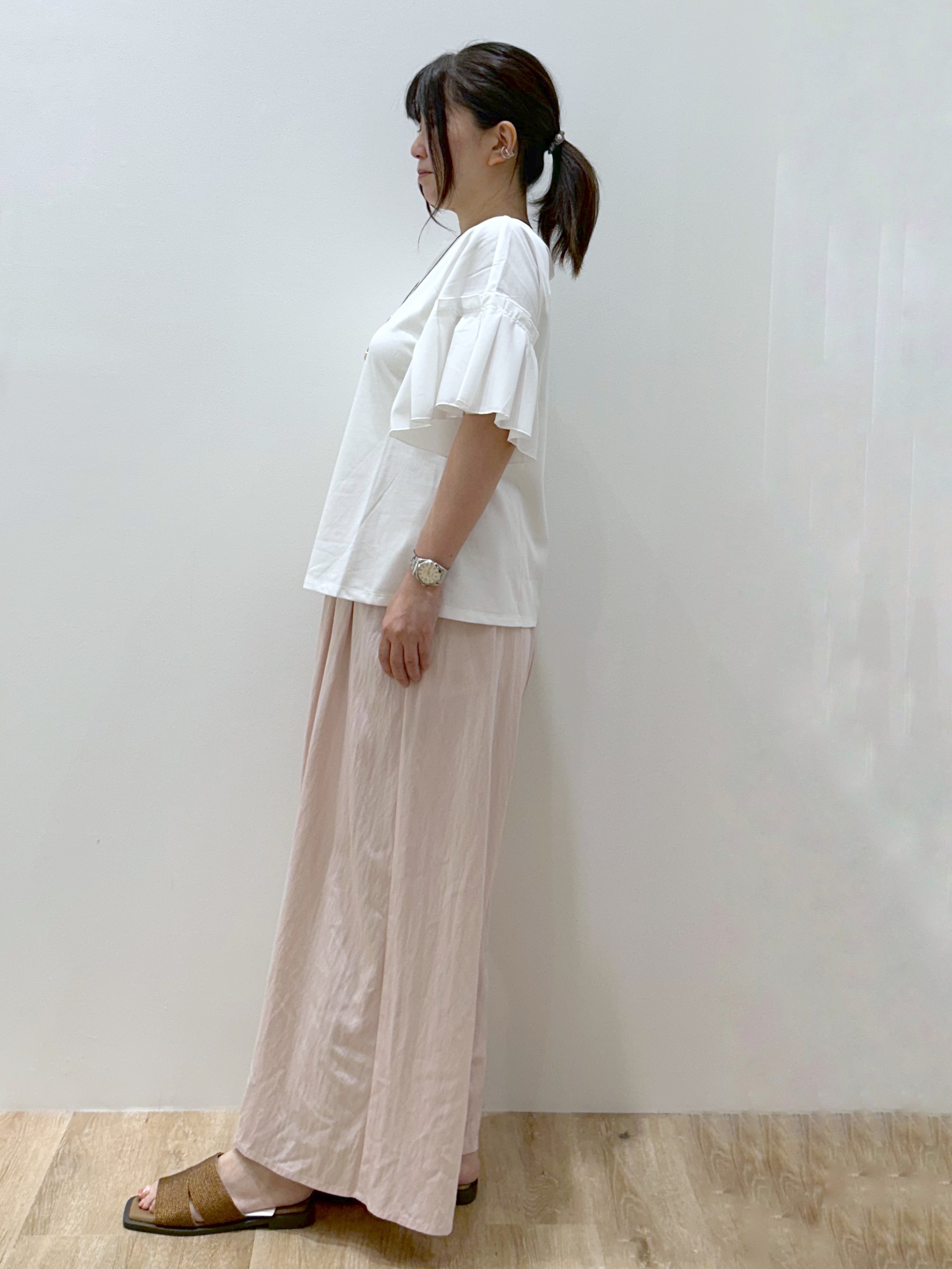 ひろみさんの「OPAQUE.CLIP｜【接触冷感】タックスリーブカットソー《洗濯機OK》」を使ったコーディネート