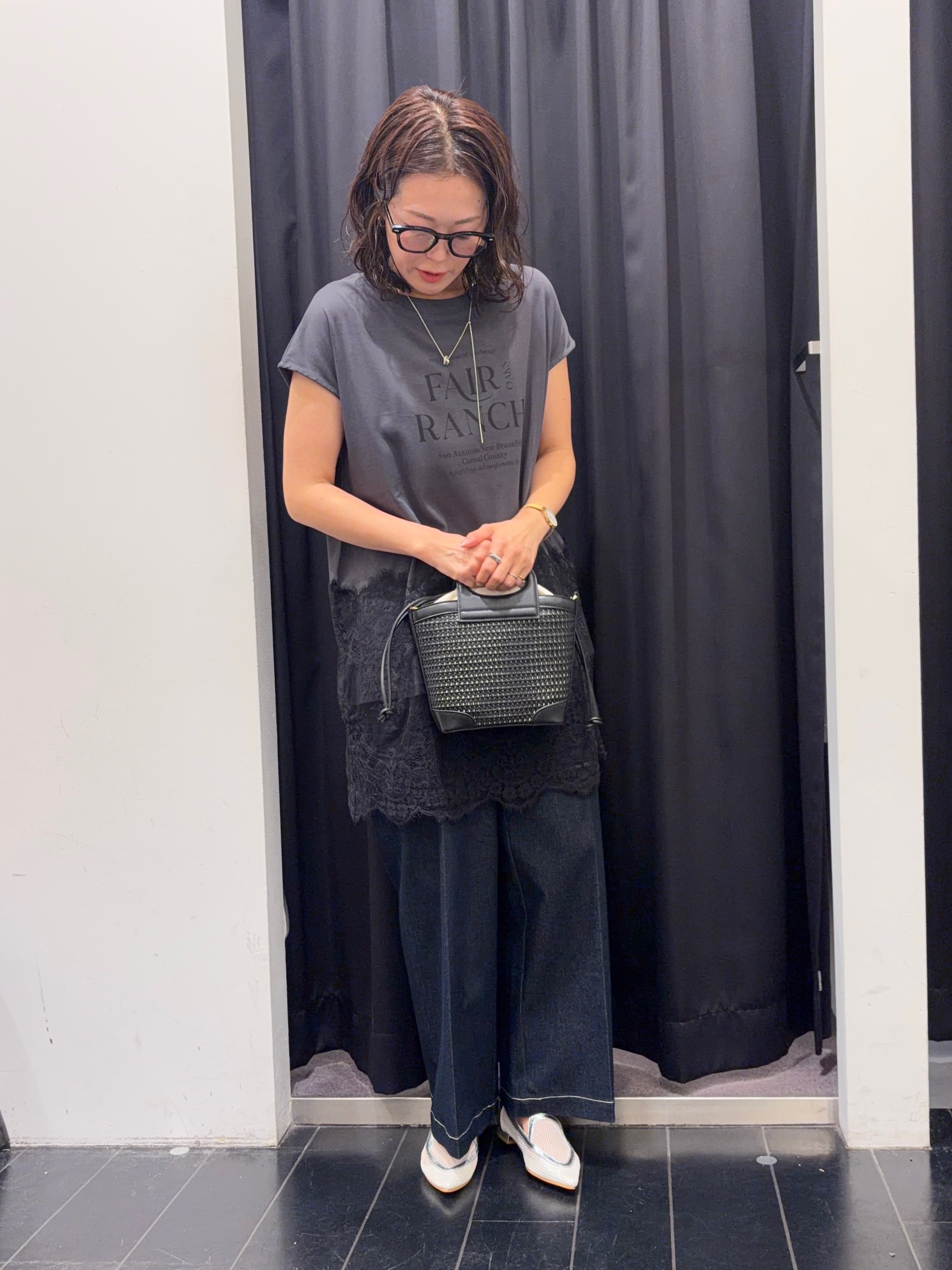 いちさんの「THE SHOP TK｜【夏の通勤スタイルに】涼やかな着心地 麻調ダブルブレストジャケット」を使ったコーディネート
