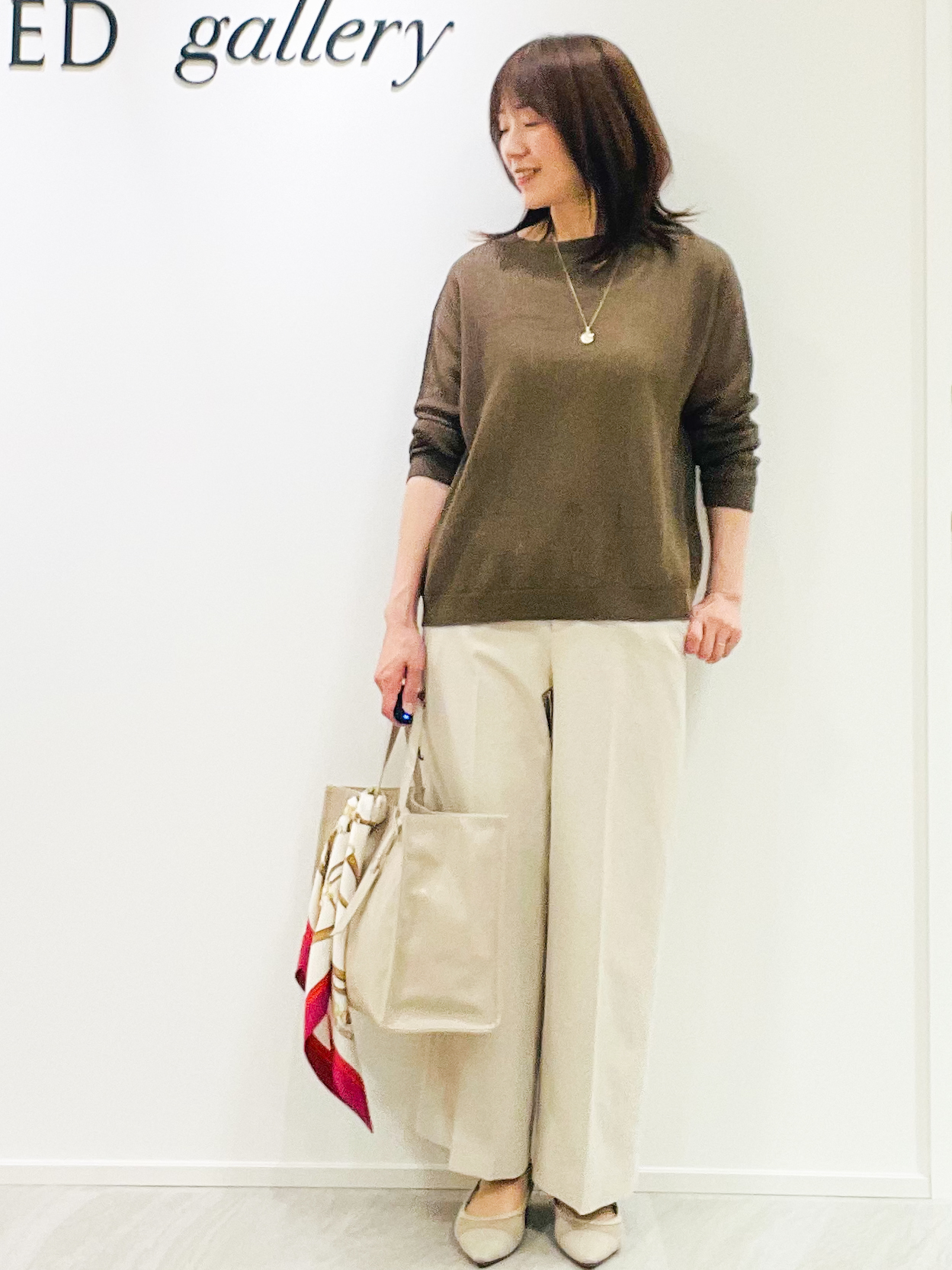 めいさんの「UNTITLED｜シアーメッシュニット」を使ったコーディネート