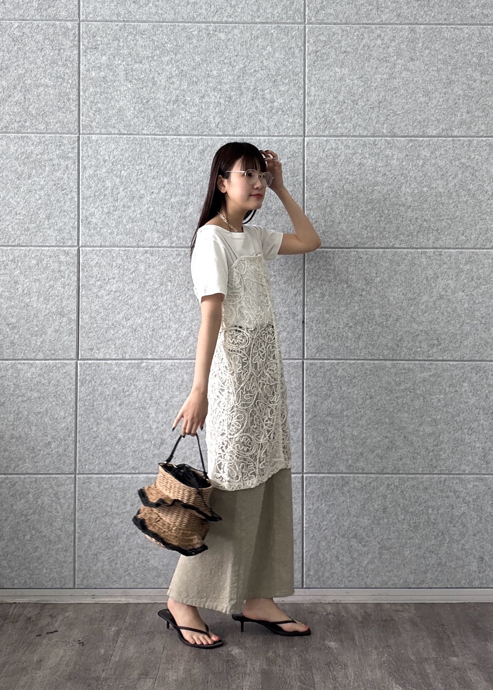 Renoさんの「INDIVI｜3DプリントロゴTシャツ」を使ったコーディネート
