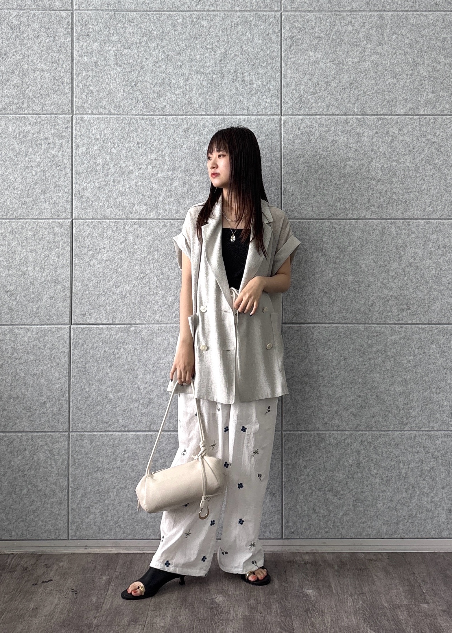 Renoさんの「INDIVI｜ワッシャーシアーダブルジャケット」を使ったコーディネート