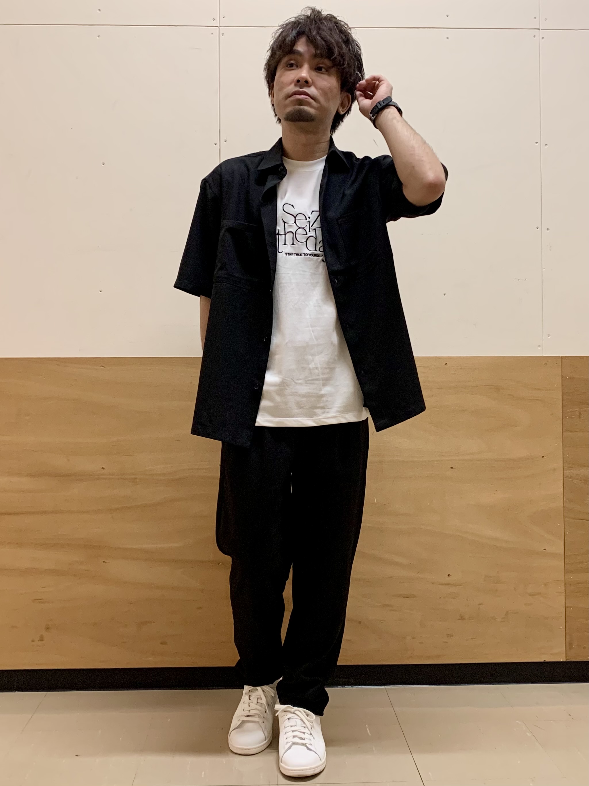 MATUさんの「THE SHOP TK｜LITE TEX ダブルフラップ半袖シャツ 接触冷感/吸水速乾/UVカット/アンチピリング/イージー」を使ったコーディネート