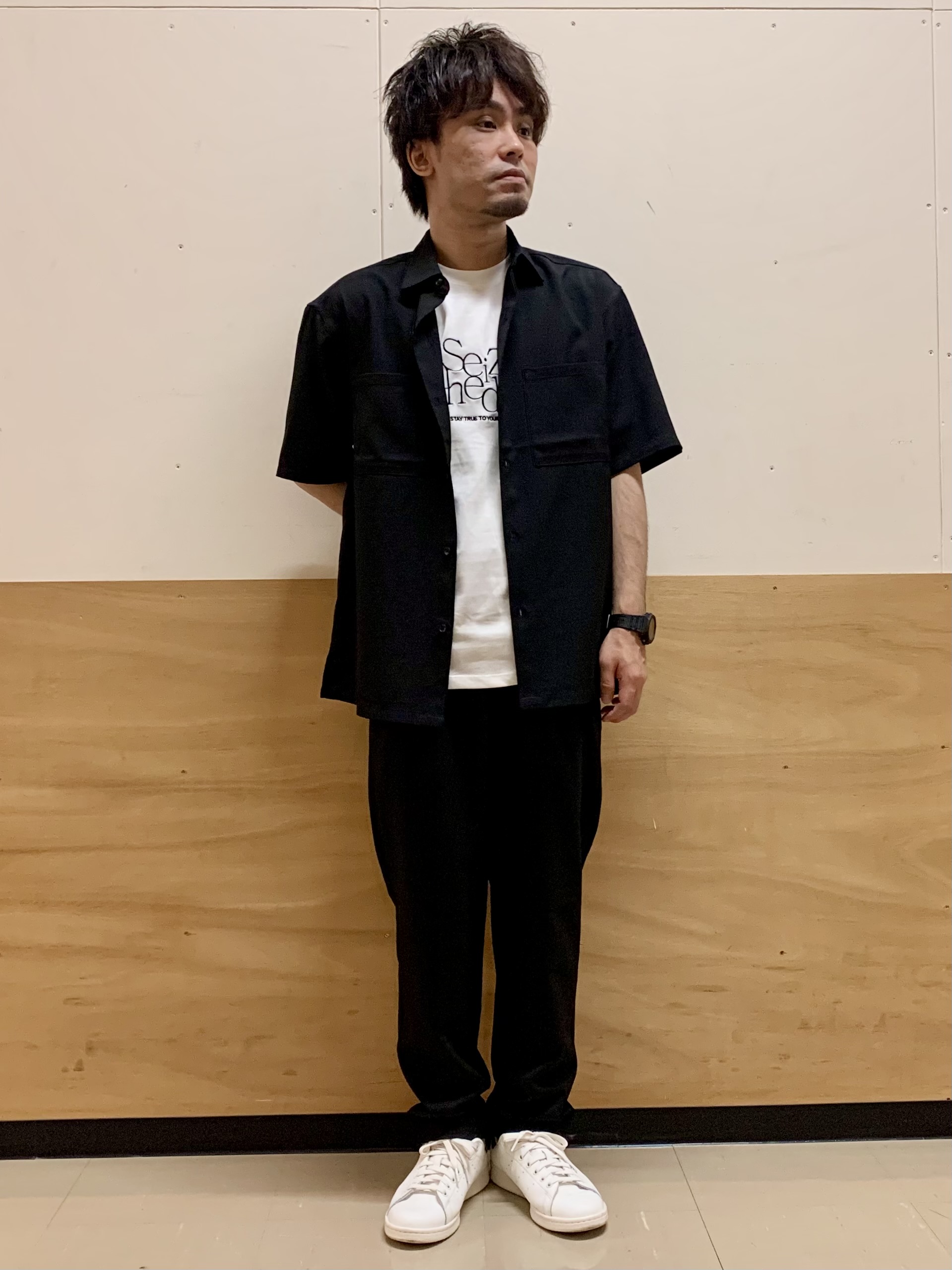 MATUさんの「THE SHOP TK｜LITE TEX ダブルフラップ半袖シャツ 接触冷感/吸水速乾/UVカット/アンチピリング/イージー」を使ったコーディネート