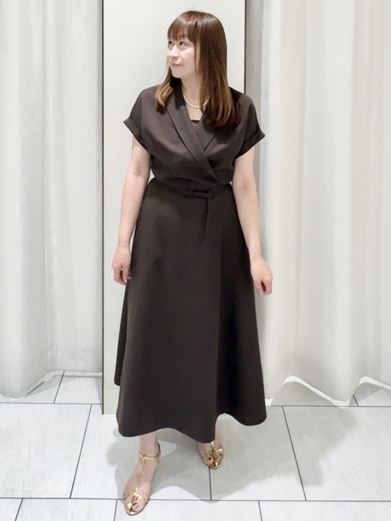 ʏᴜᴋɪᴋᴏさんの「UNTITLED｜【接触冷感/UVカット/イージーケア】テーラードカラーワンピース」を使ったコーディネート
