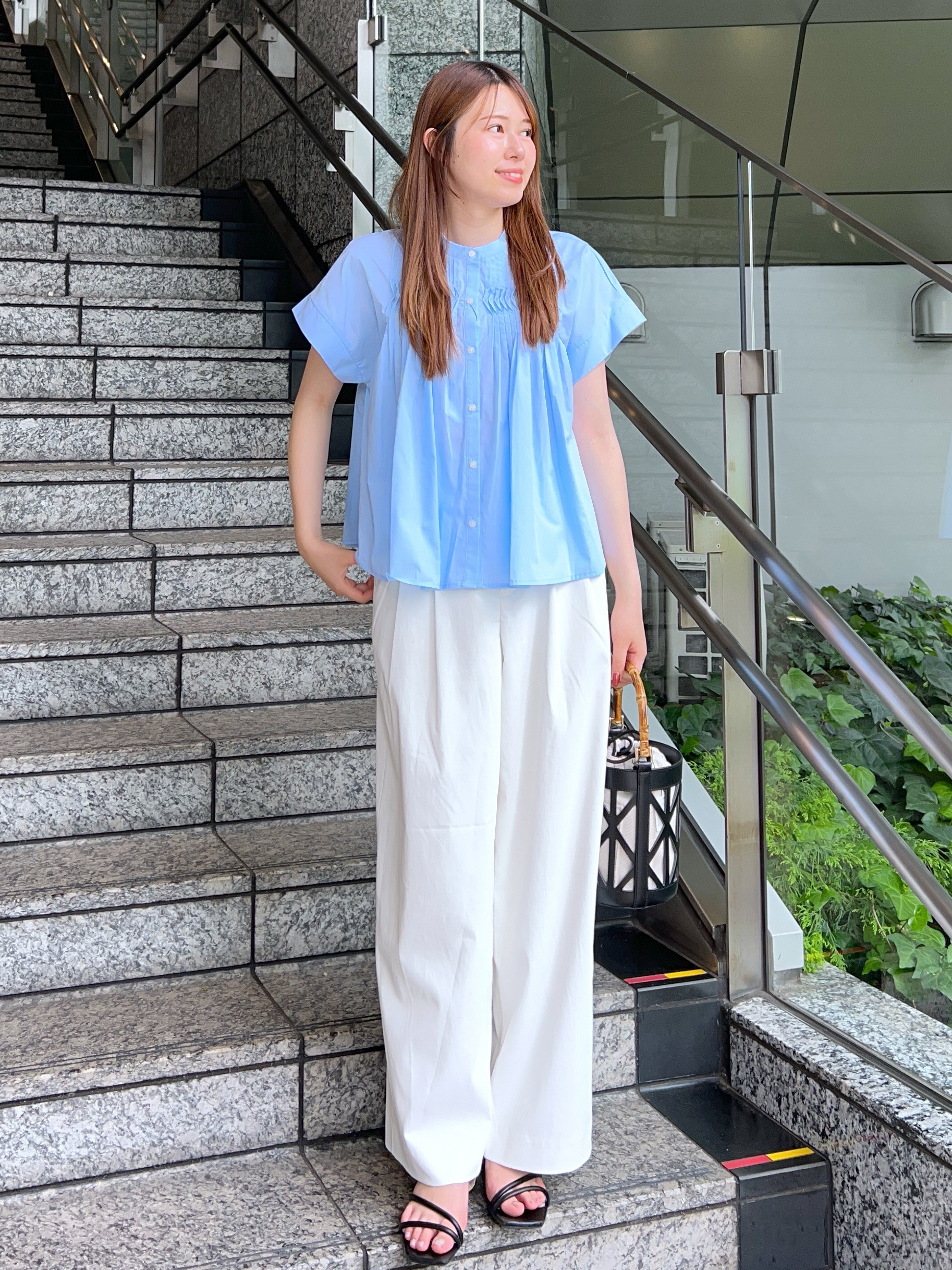 Risaさんの「OPAQUE.CLIP｜ピンタックブラウス【洗濯機OK／イージーアイロン】」を使ったコーディネート