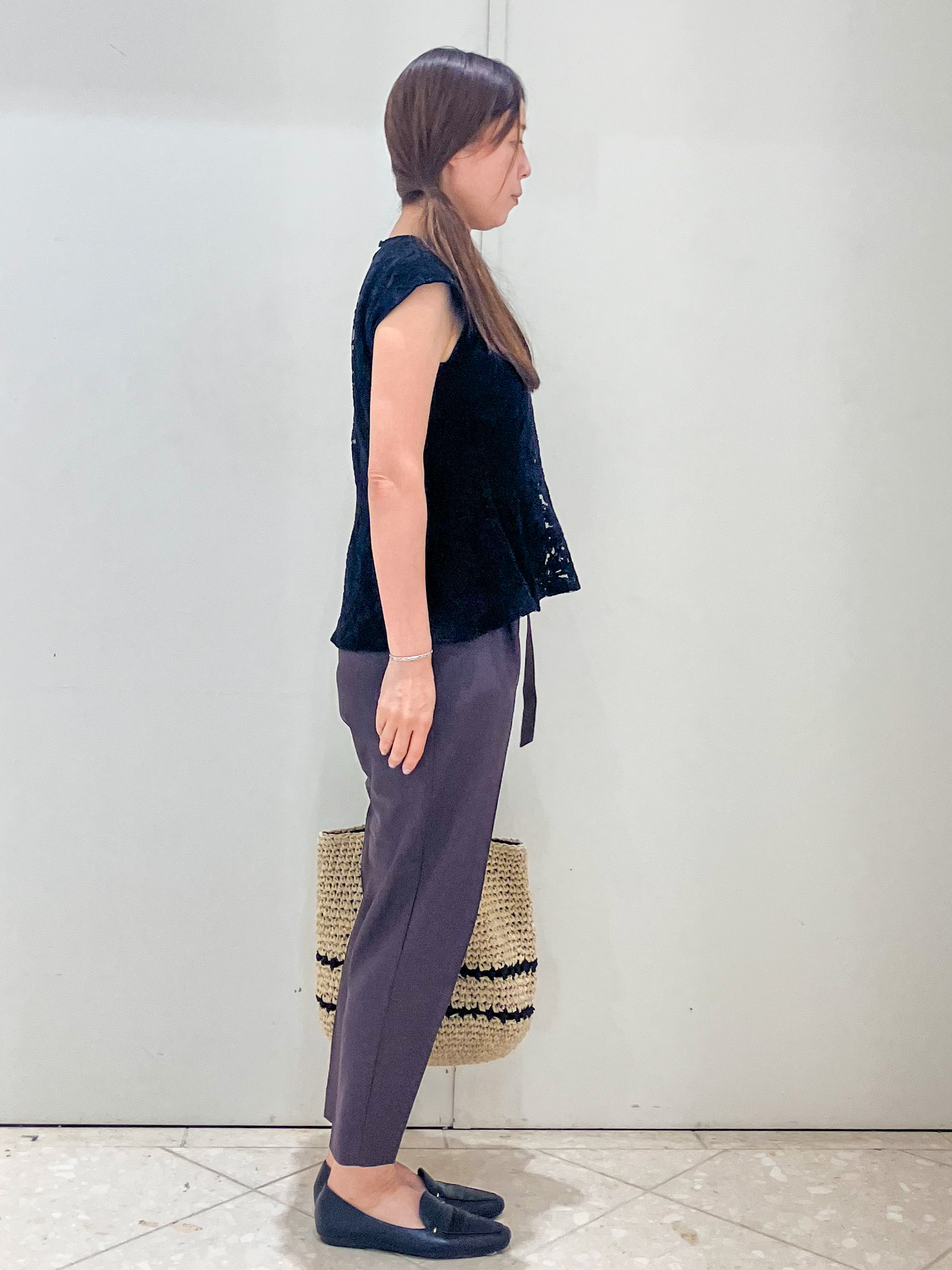  Maruさんの「OPAQUE.CLIP｜シアーフラワー刺繍ペプラムブラウス【イージーアイロン／洗濯機OK】」を使ったコーディネート