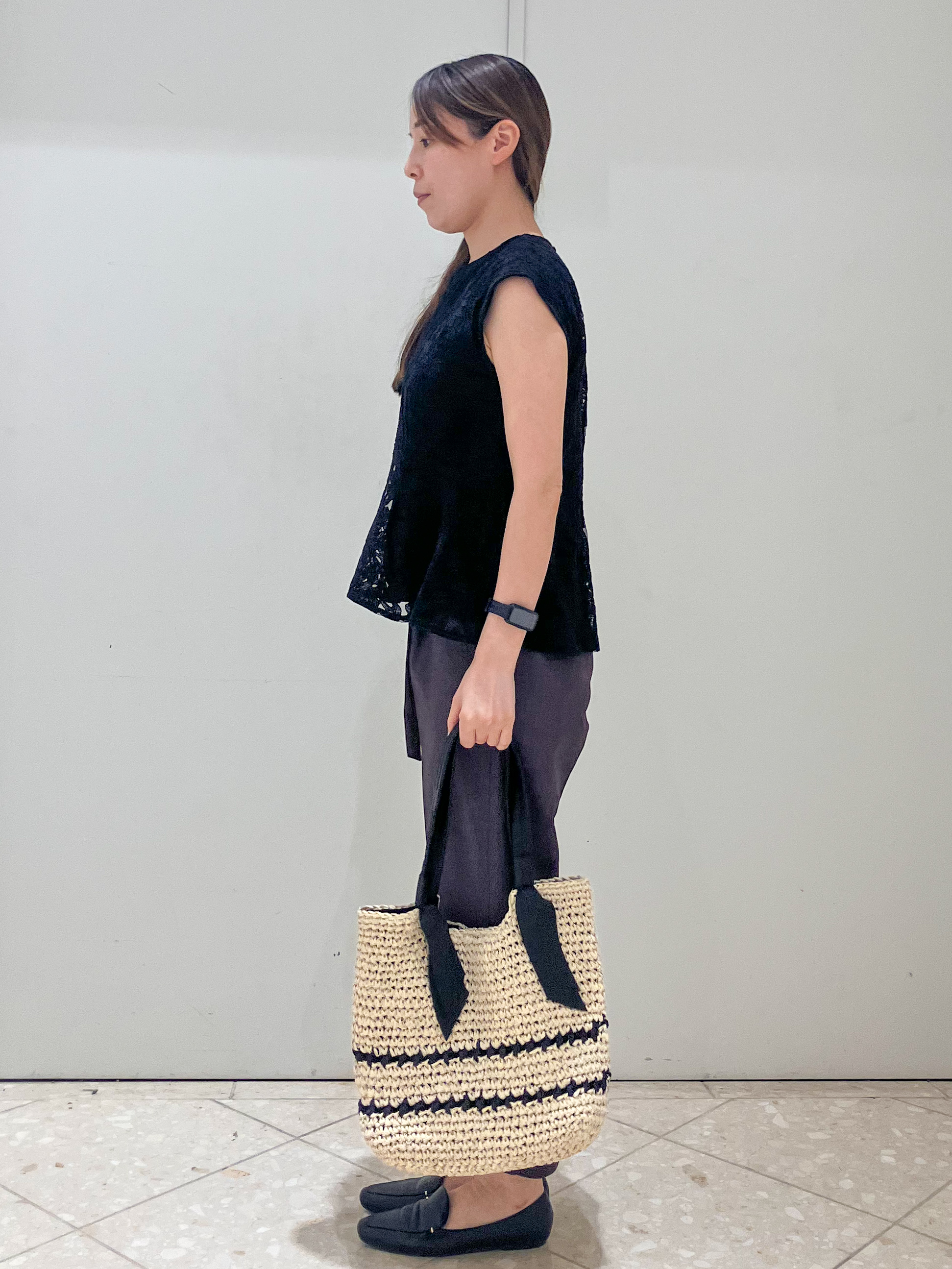  Maruさんの「OPAQUE.CLIP｜シアーフラワー刺繍ペプラムブラウス【イージーアイロン／洗濯機OK】」を使ったコーディネート