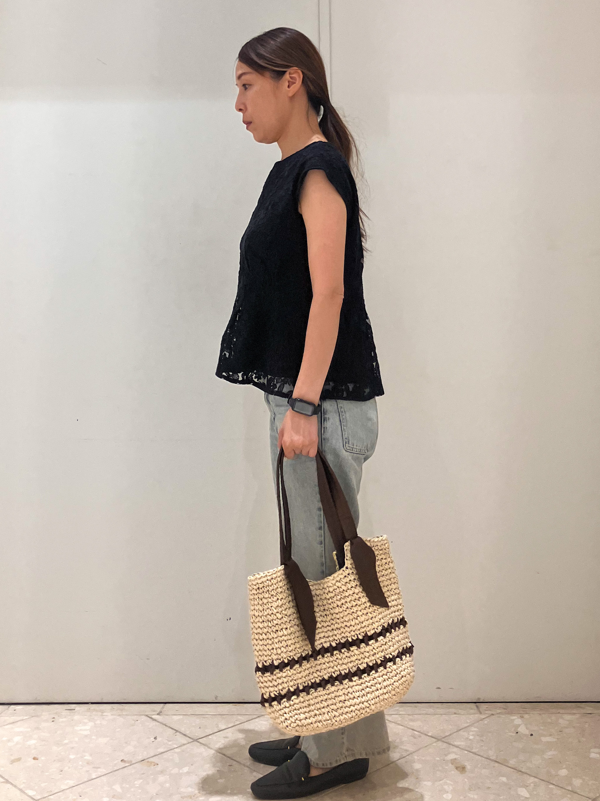  Maruさんの「OPAQUE.CLIP｜シアーフラワー刺繍ペプラムブラウス【イージーアイロン／洗濯機OK】」を使ったコーディネート