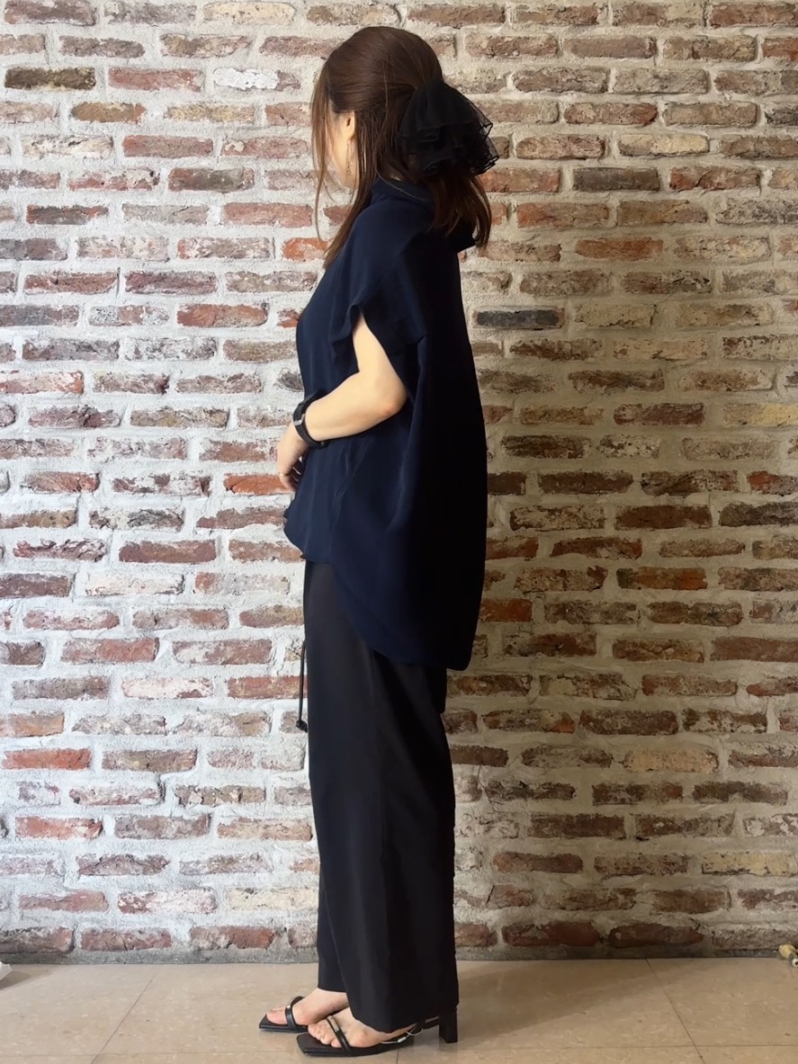 tokiさんの「THE SHOP TK｜【ひんやり/防しわ/UV/吸水速乾】襟付き フレンチスリーブシャツ」を使ったコーディネート